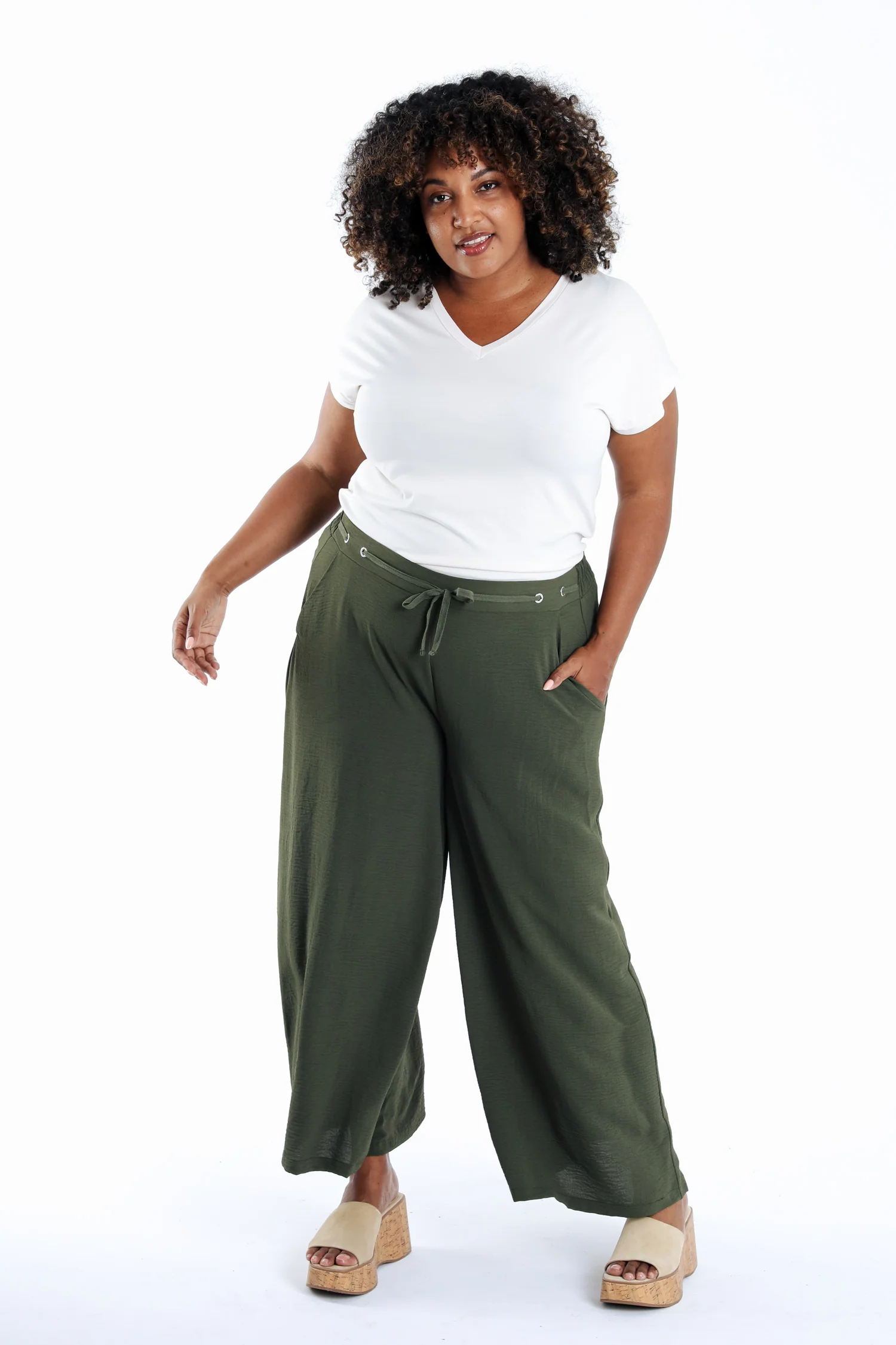 Pantalon large 7/8 uni - Image 16