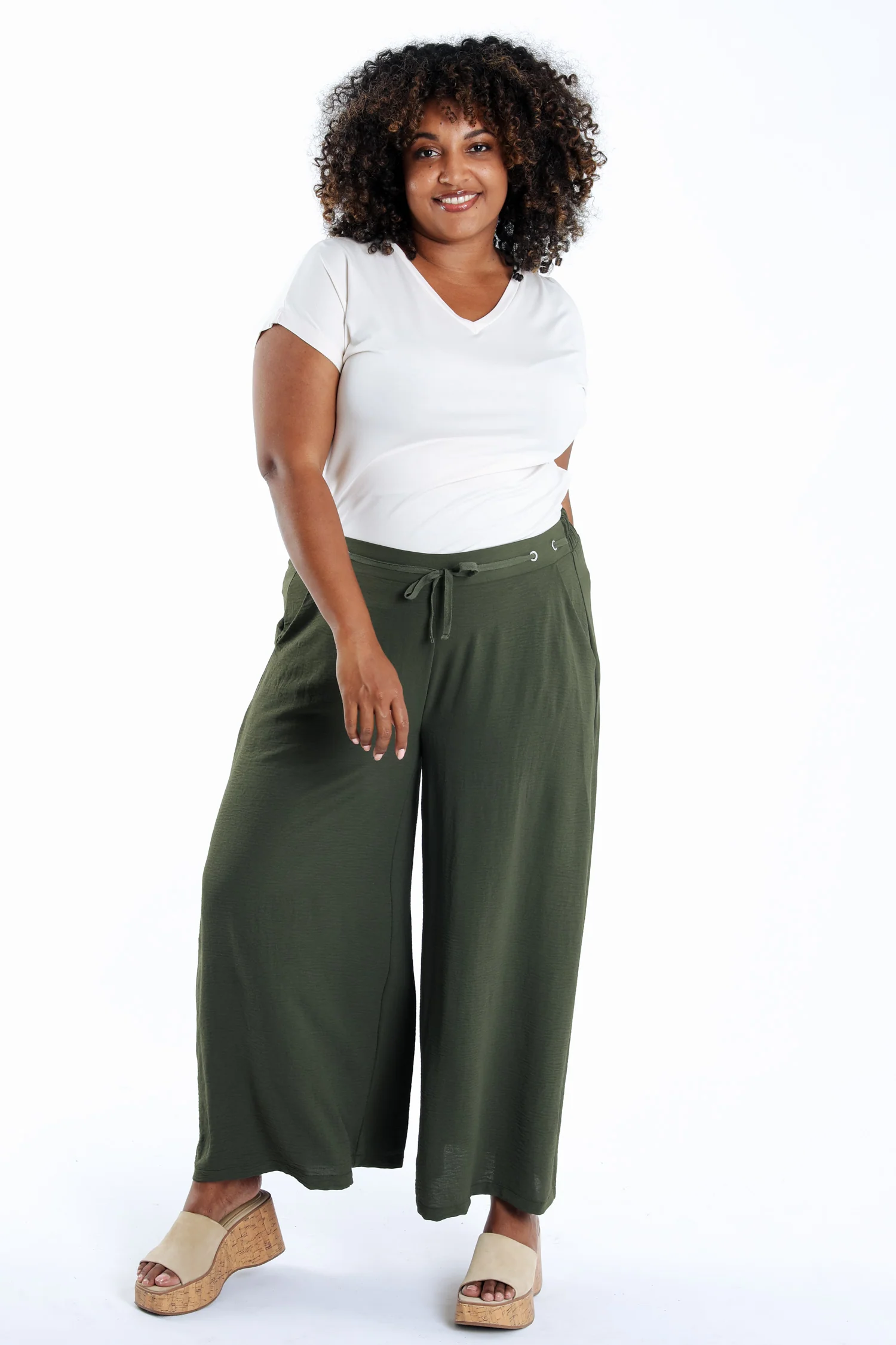 Pantalon large 7/8 uni - Image 17