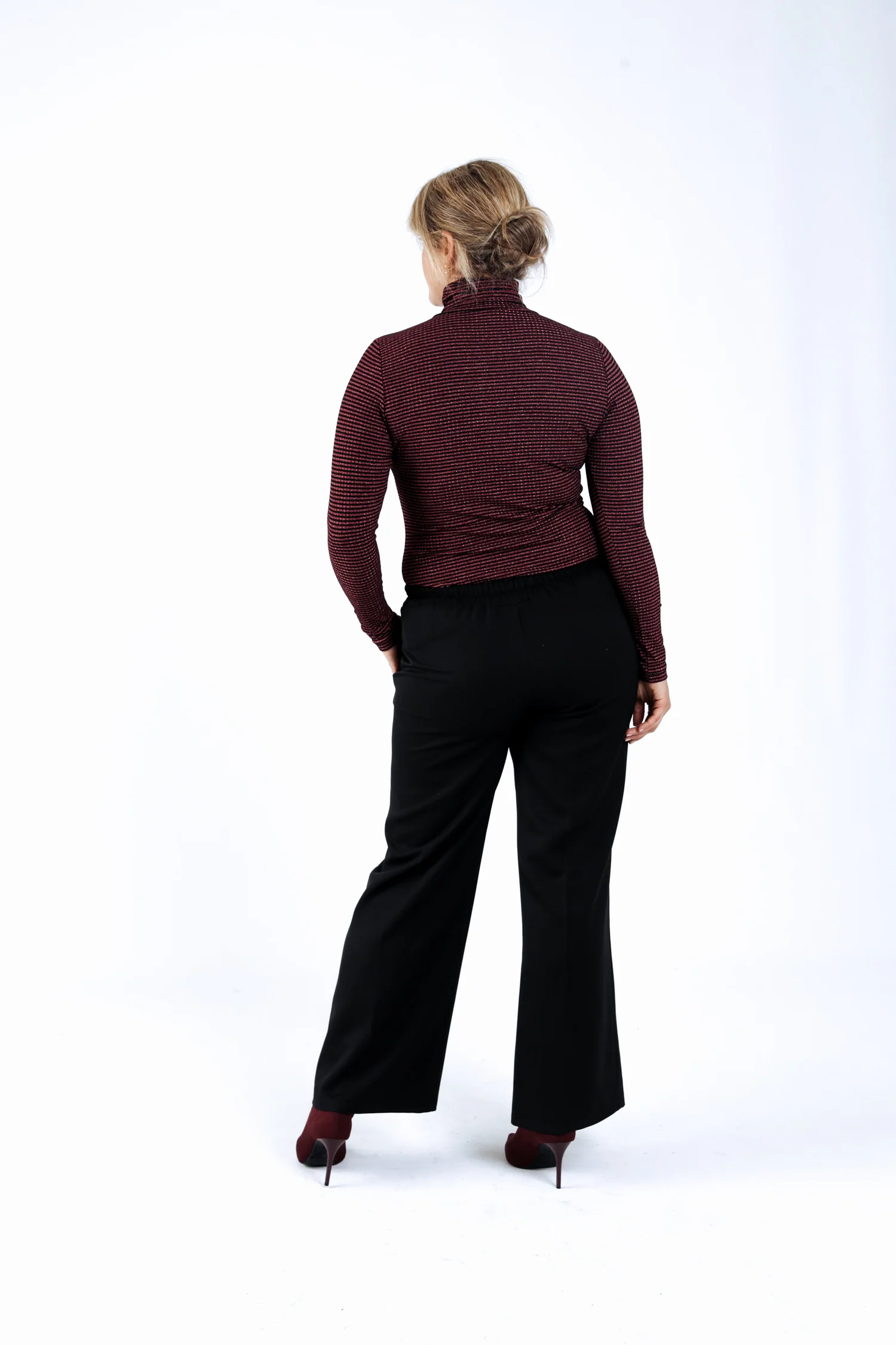 Pantalon large à plis uni - Image 2