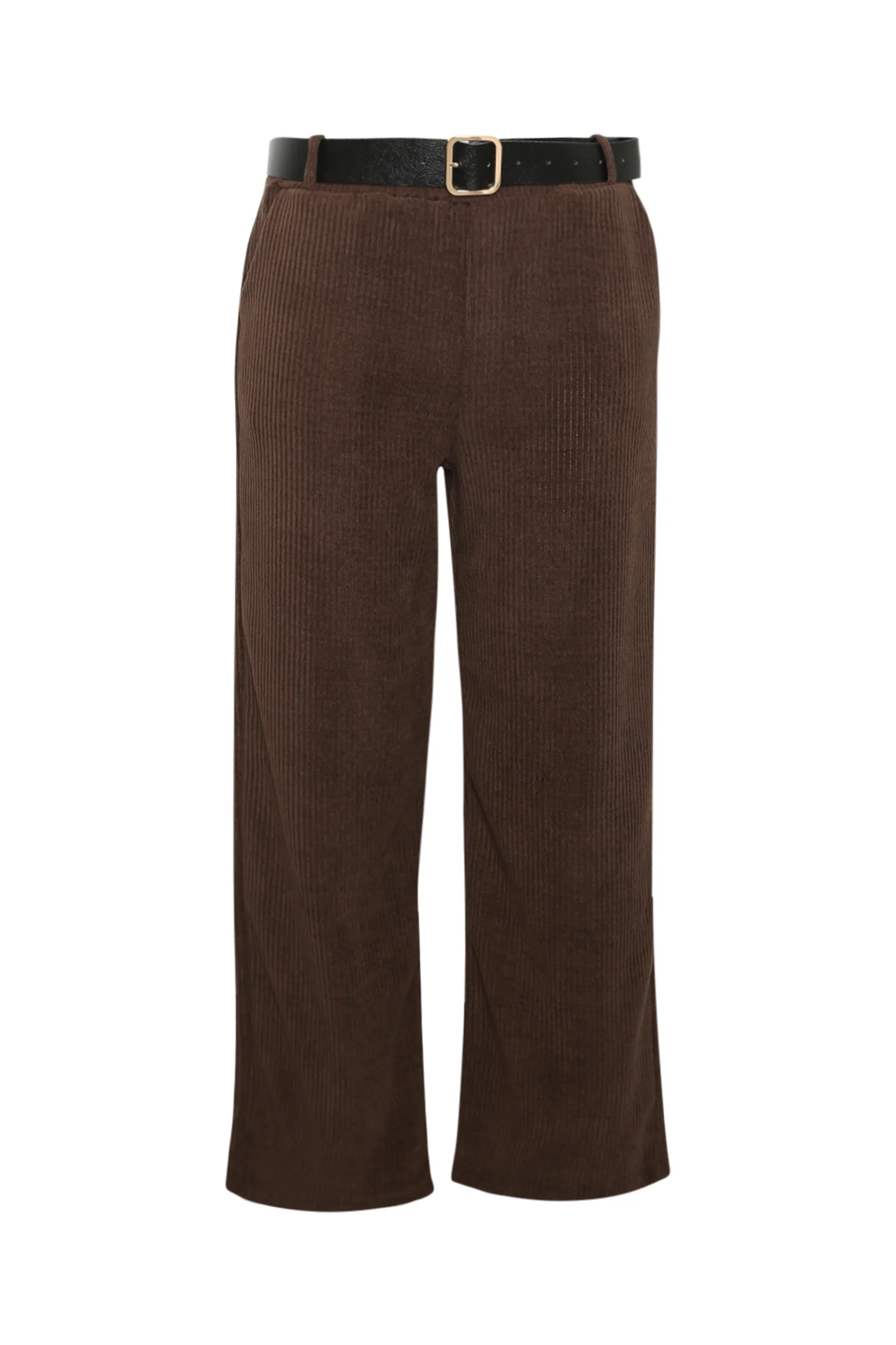 Pantalon large en velours côtelé avec ceinture - Image 8