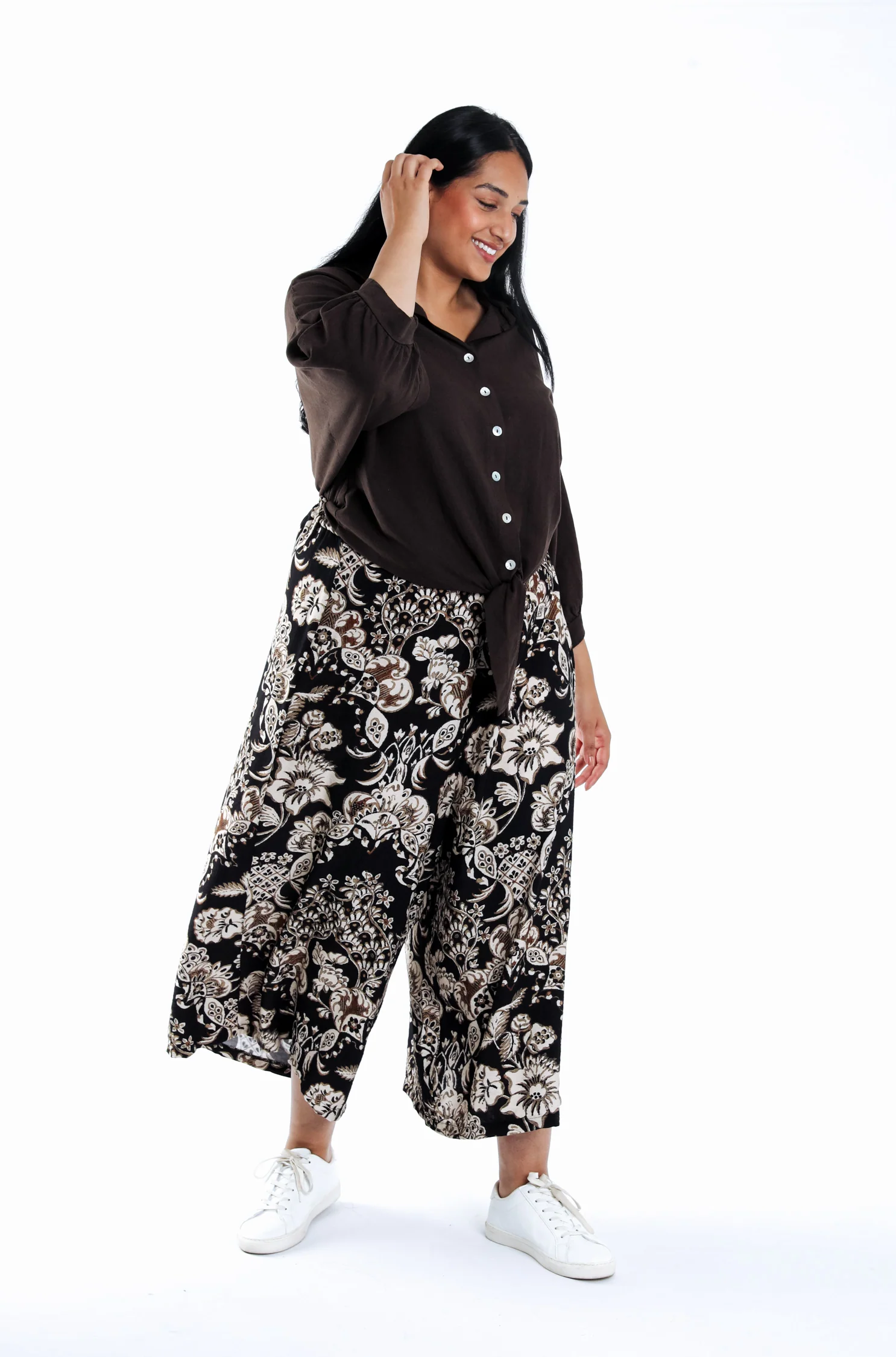 Pantalon large en viscose imprimé cachemire - Image 5