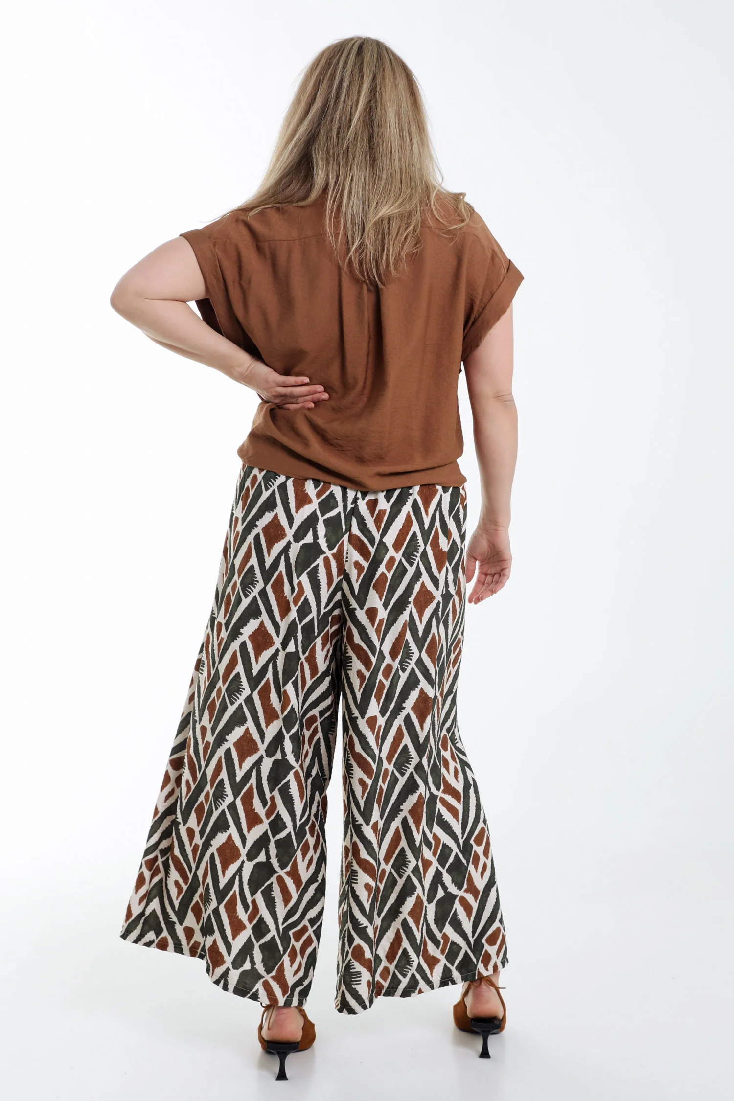Pantalon large en viscose imprimé ethnique - Image 2