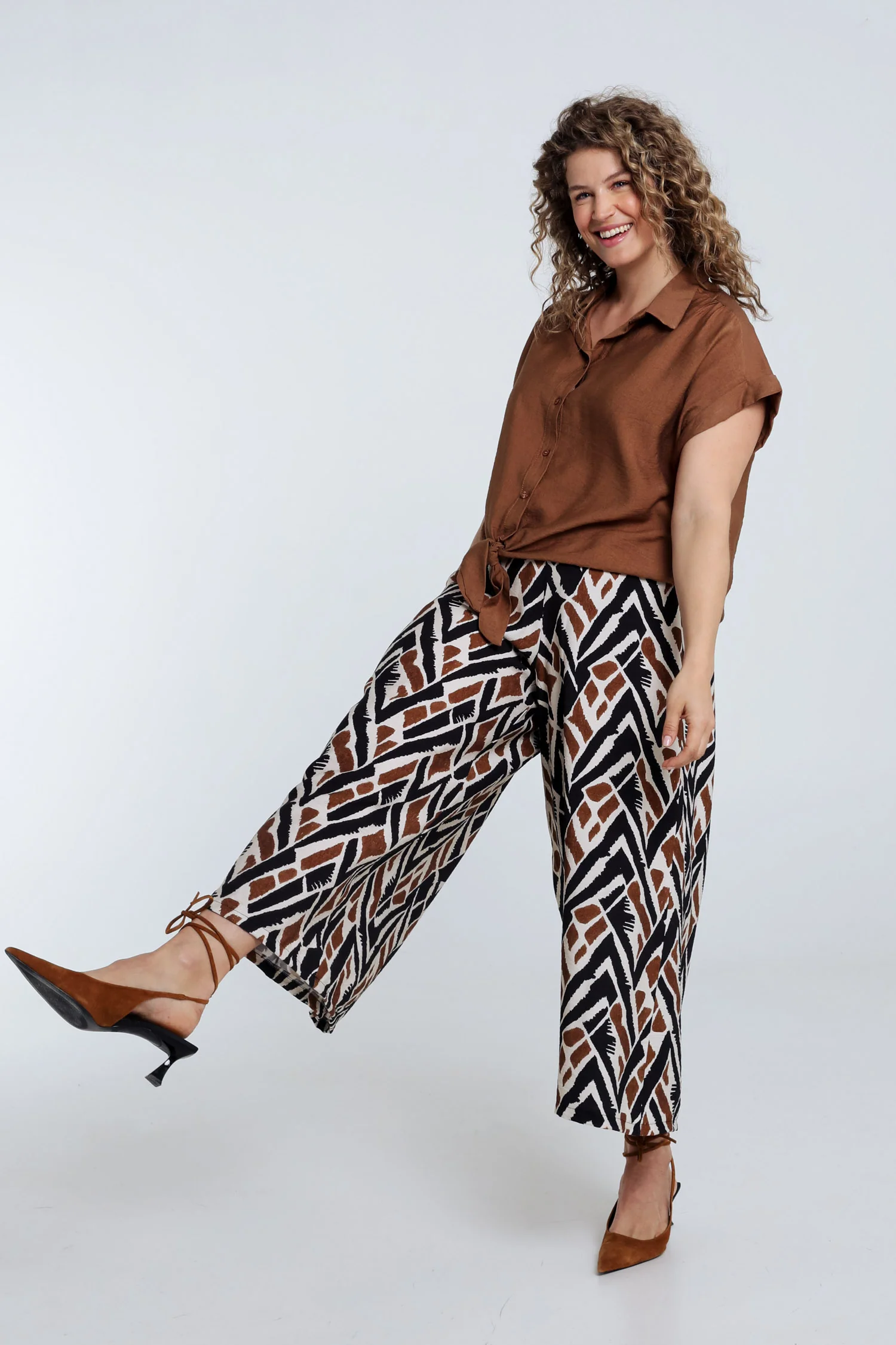 Pantalon large en viscose imprimé ethnique - Image 20
