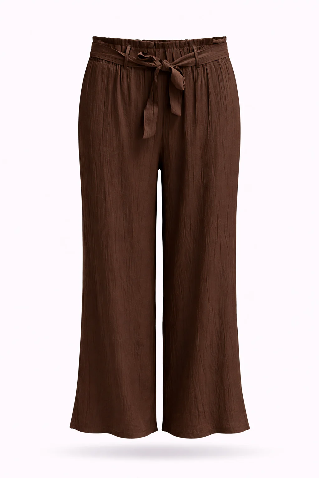 Pantalon large en viscose uni effet plissé - Image 7
