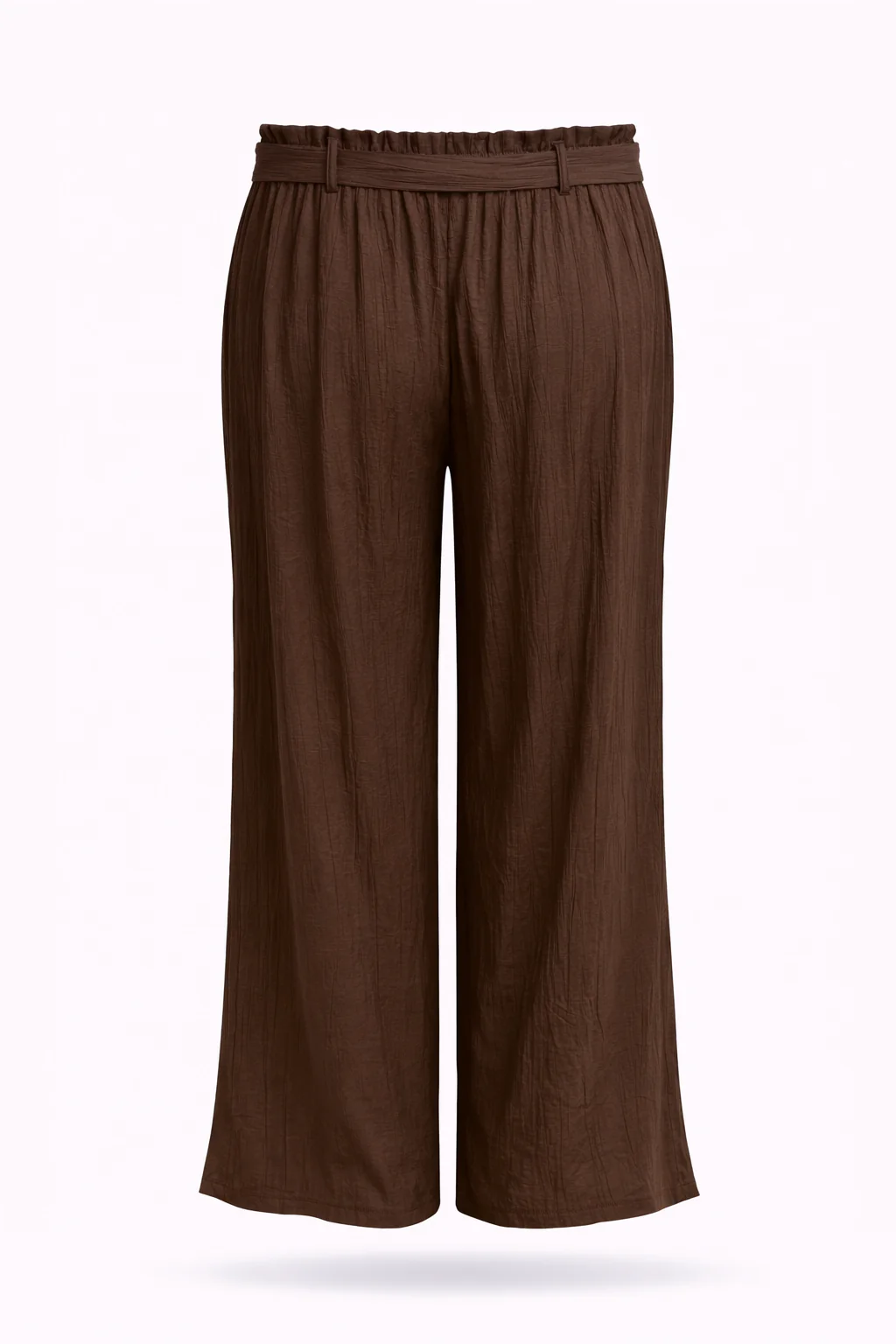 Pantalon large en viscose uni effet plissé - Image 8