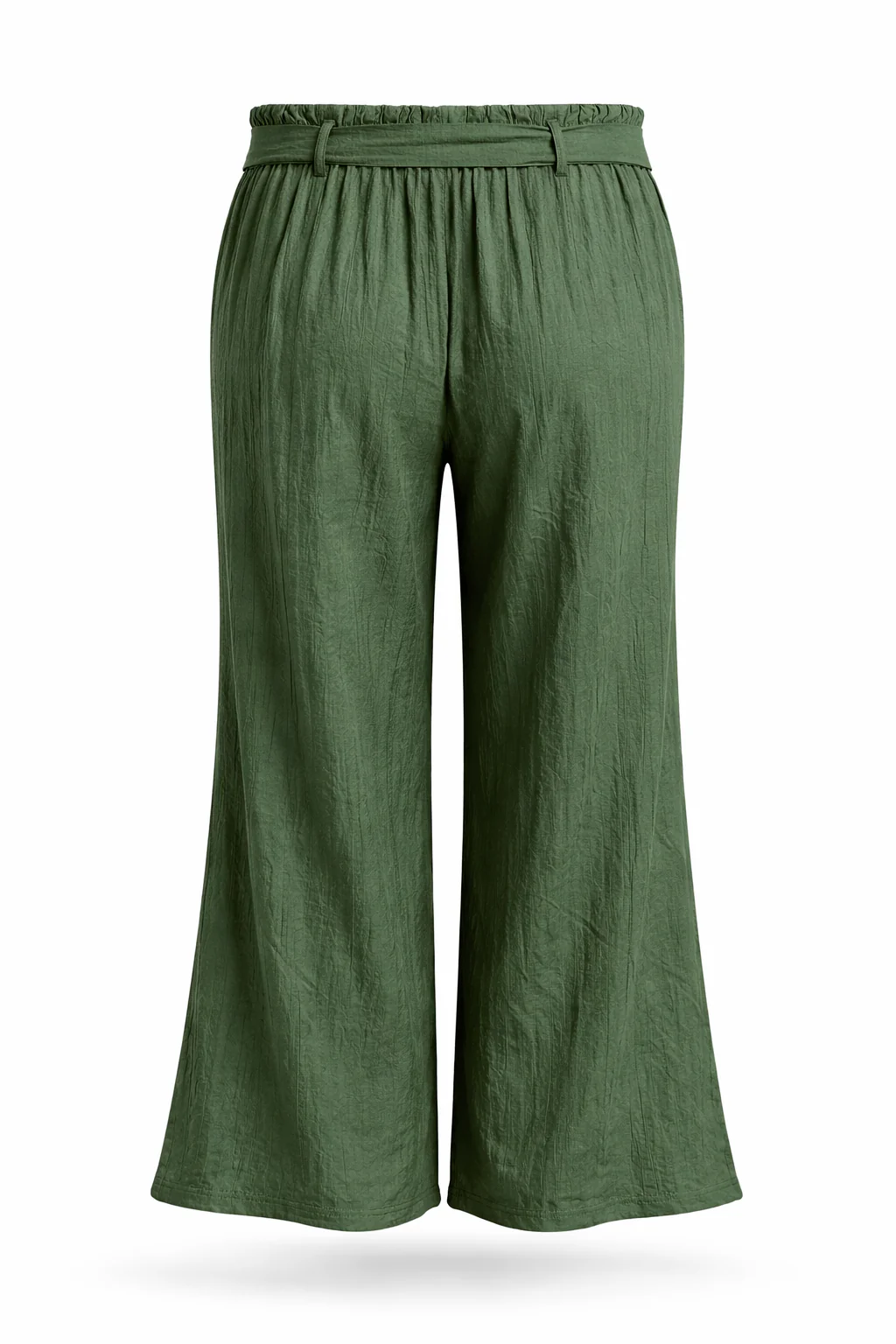 Pantalon large en viscose uni effet plissé - Image 8