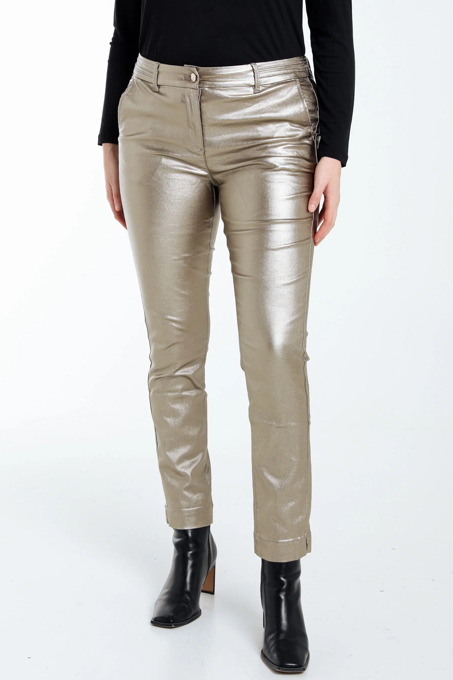 Pantalon slim enduit métallisé - Image 12