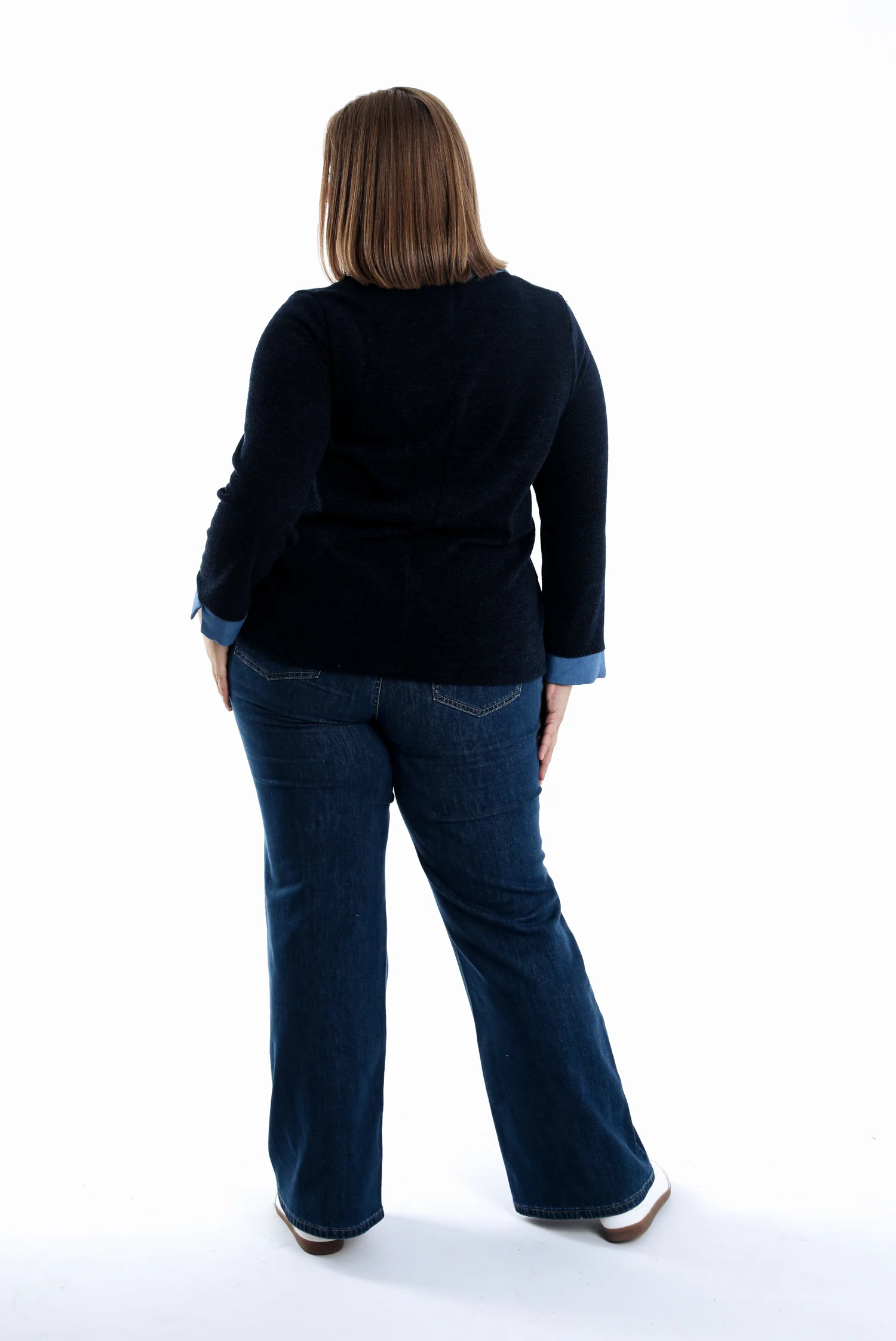 Pull 2 en 1 avec chemise uni - Image 2
