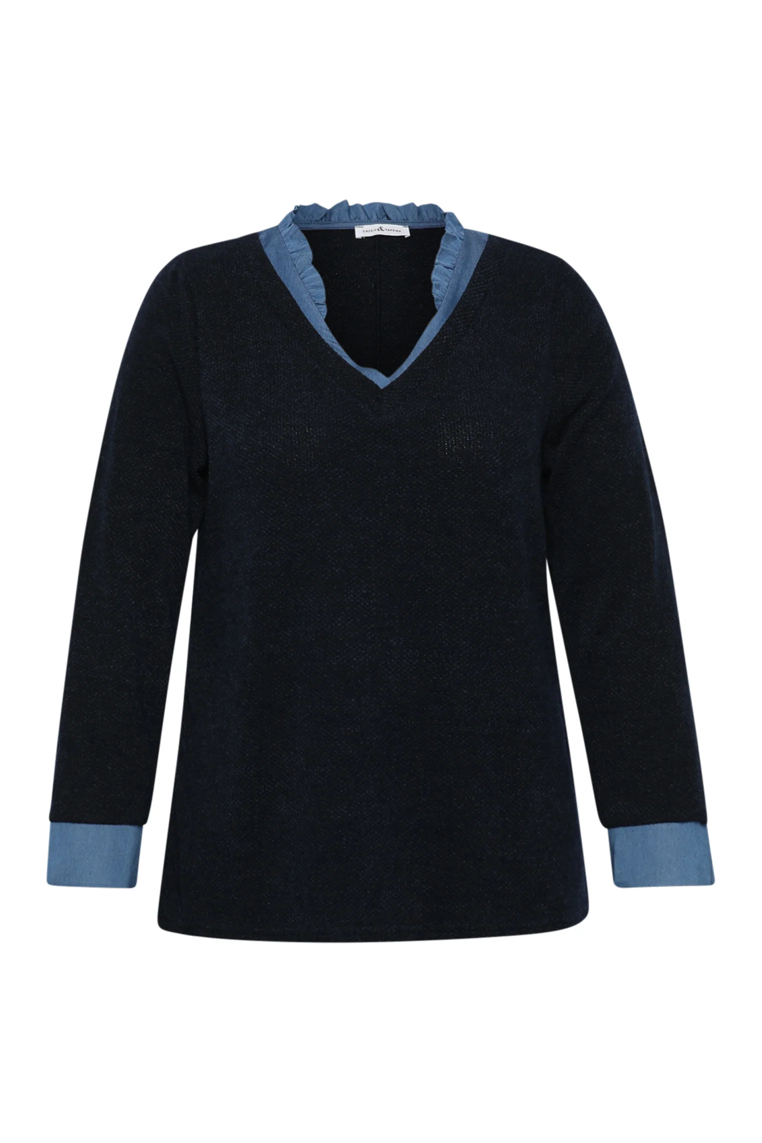 Pull 2 en 1 avec chemise uni - Image 8