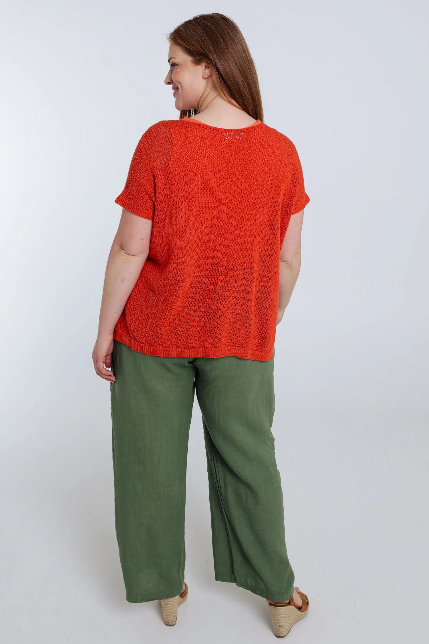 Pull boîte uni en coton ajouré - Image 2