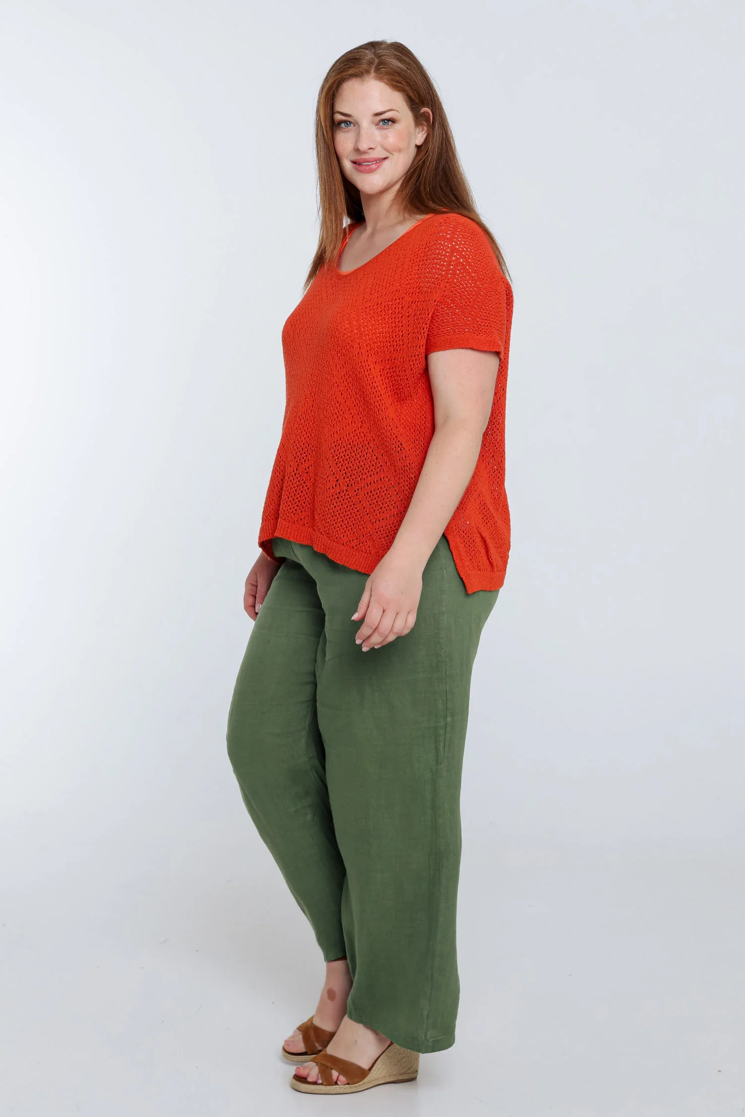 Pull boîte uni en coton ajouré - Image 9