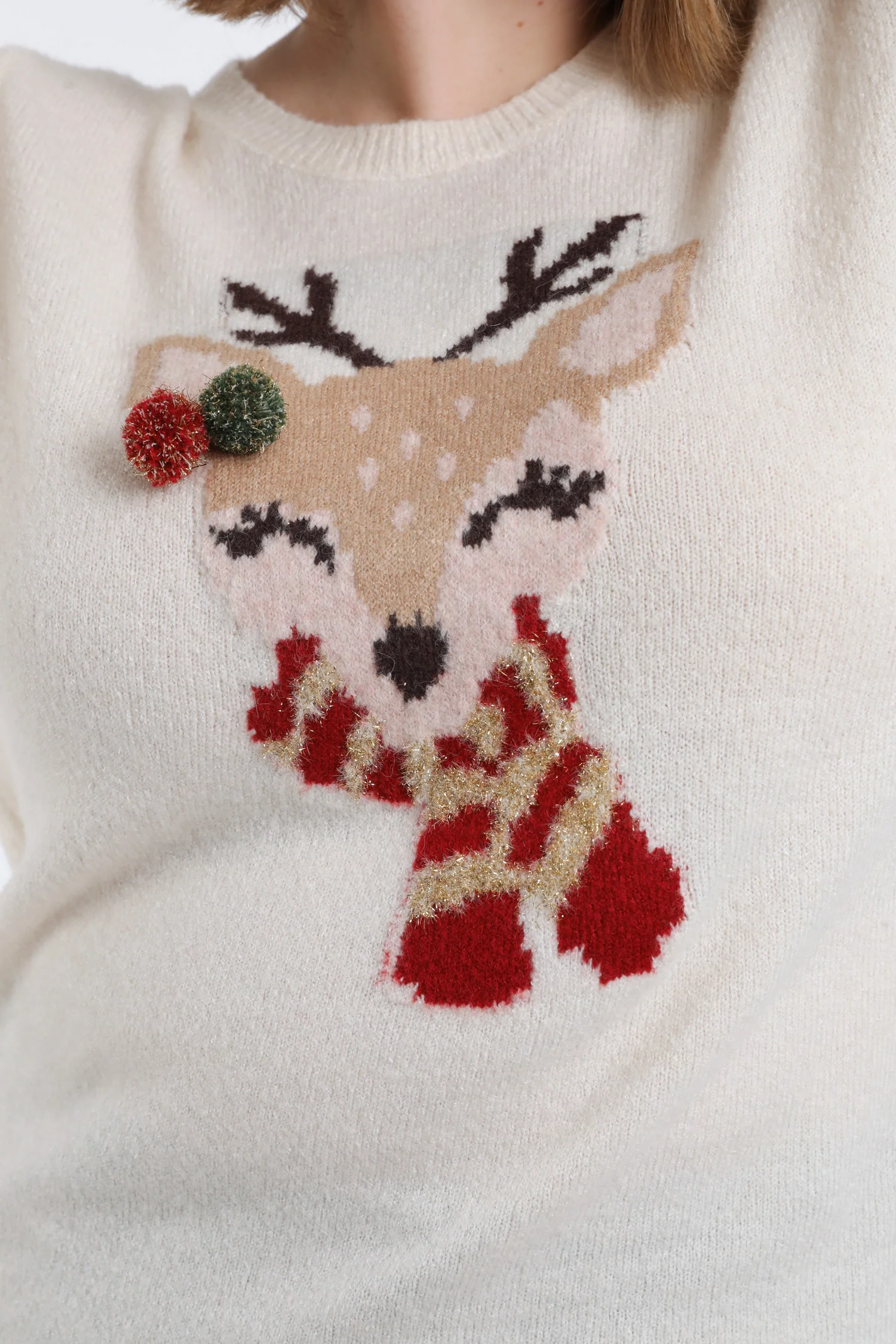 Pull de Noël dessin biche - Image 4