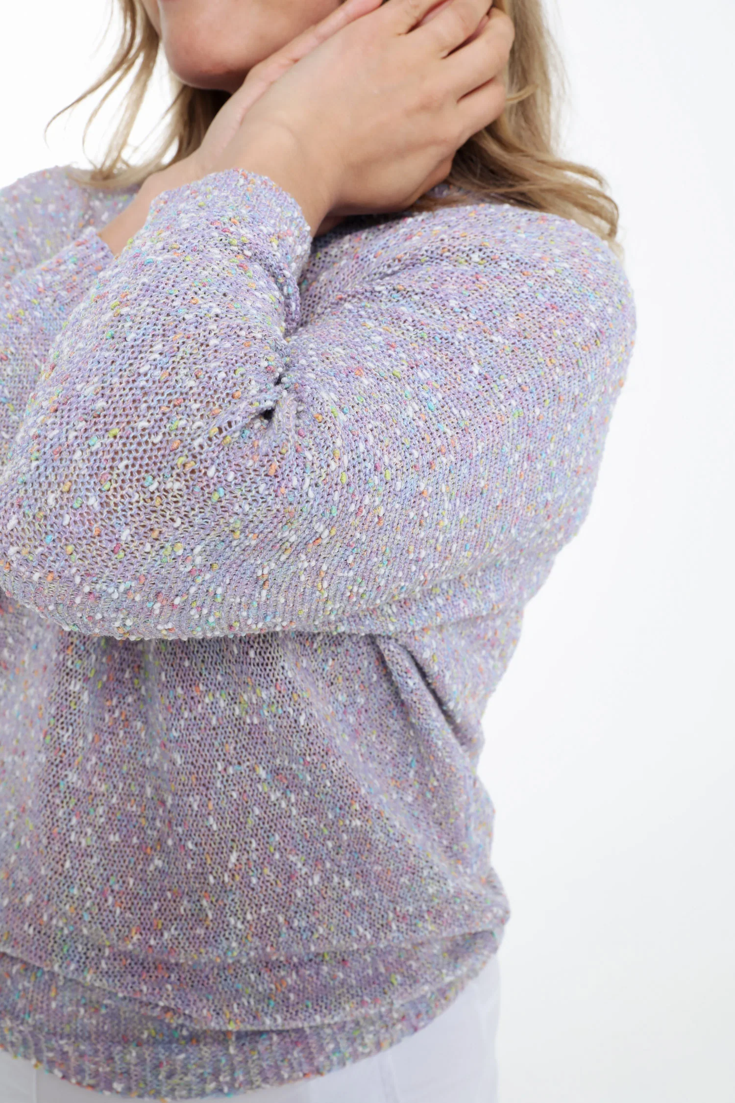 Pull maille fantaisie uni - Image 14