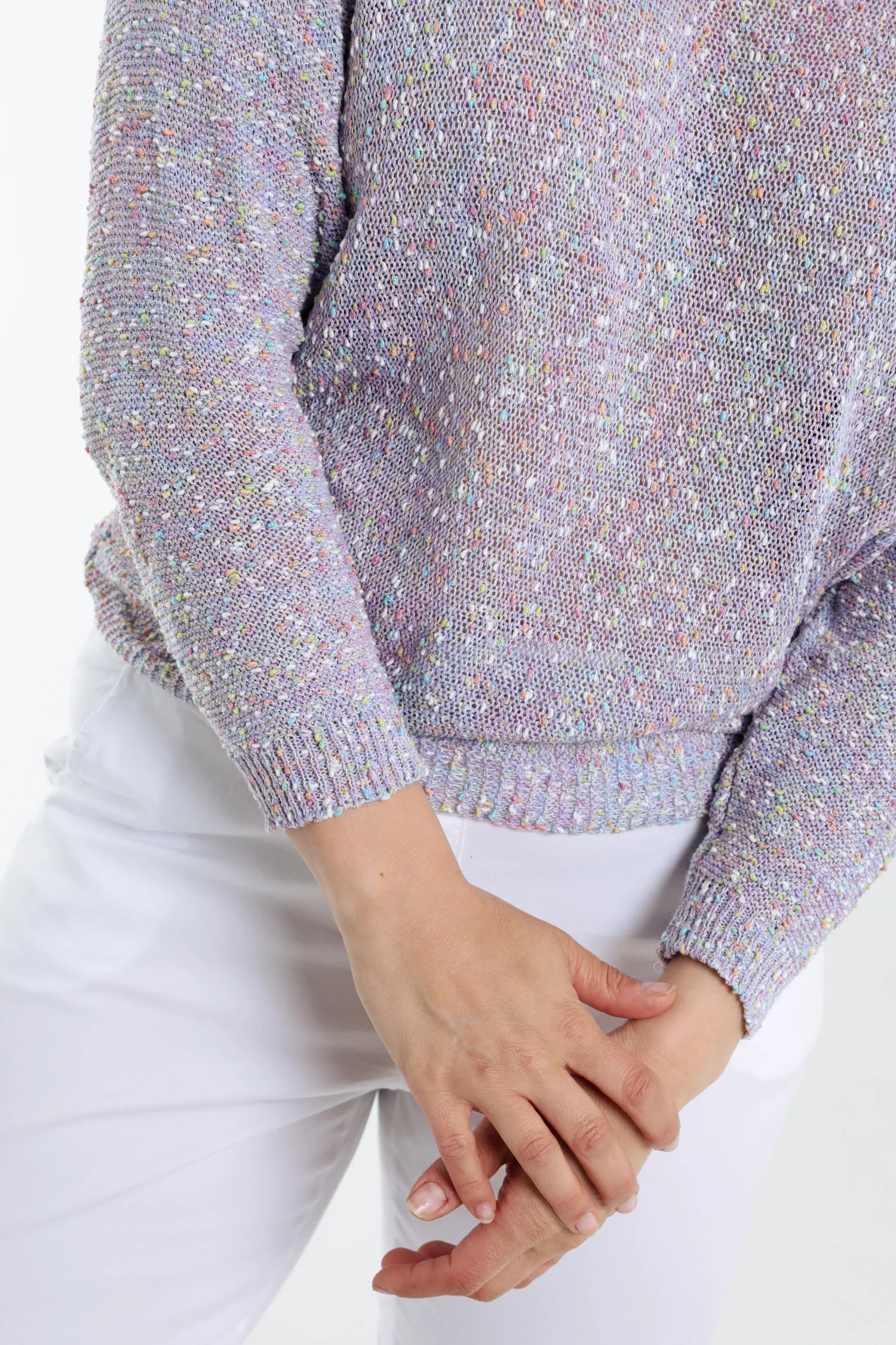 Pull maille fantaisie uni - Image 16