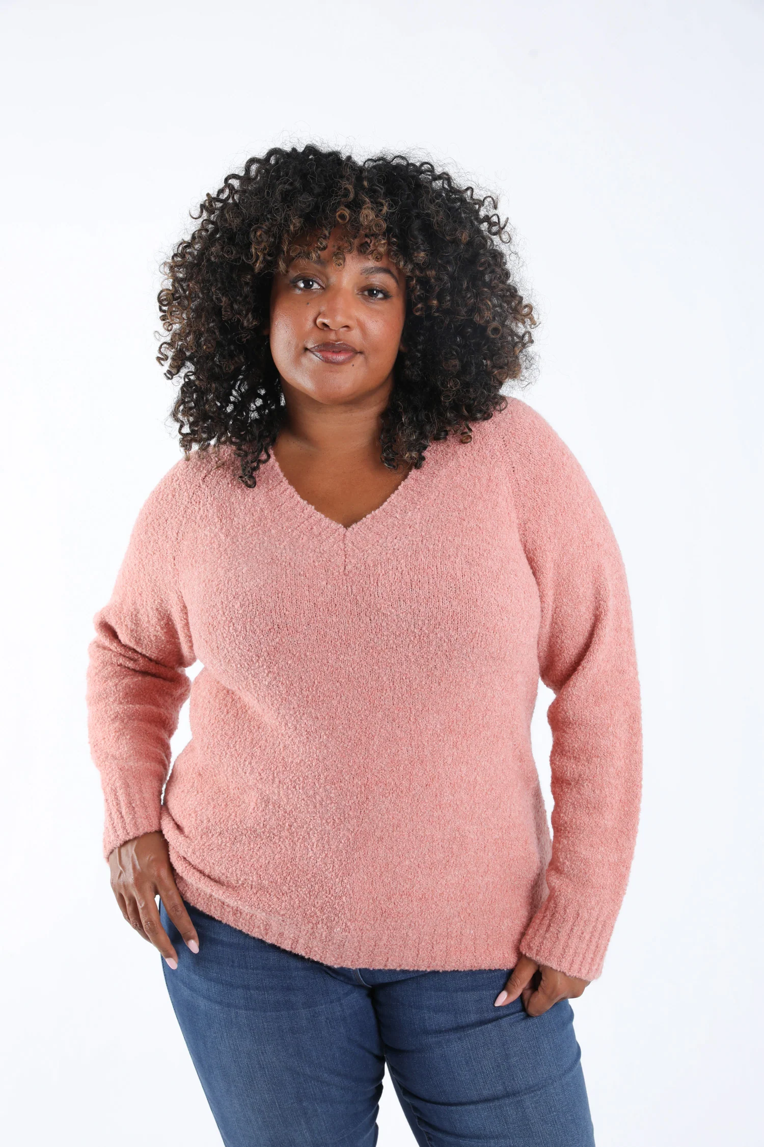 Pull maille bouclette uni