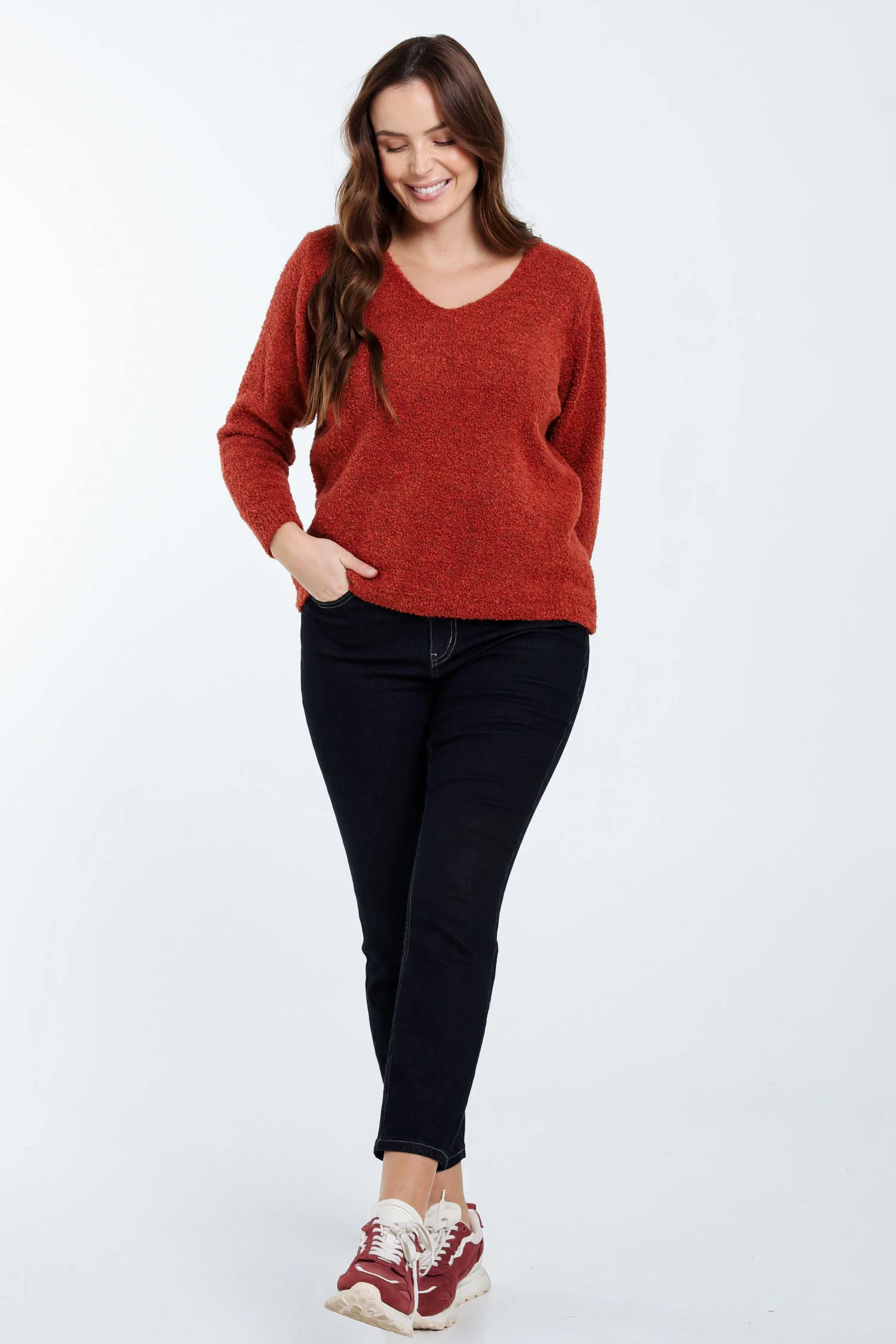 Pull maille bouclette uni - Image 29