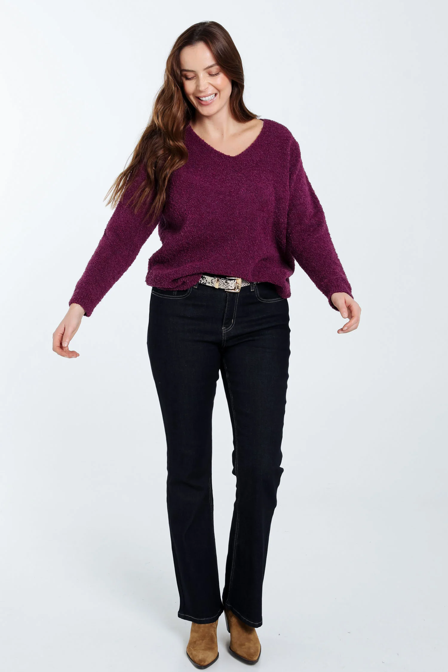 Pull maille bouclette uni - Image 8