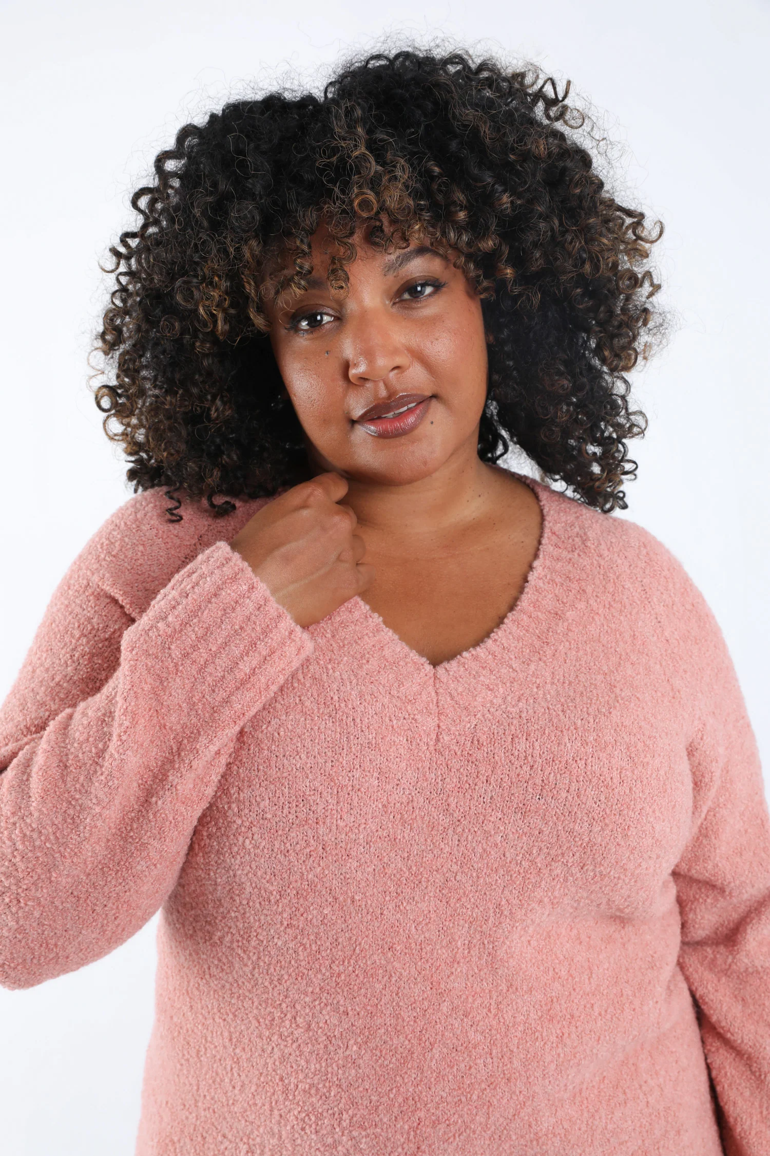 Pull maille bouclette uni - Image 3