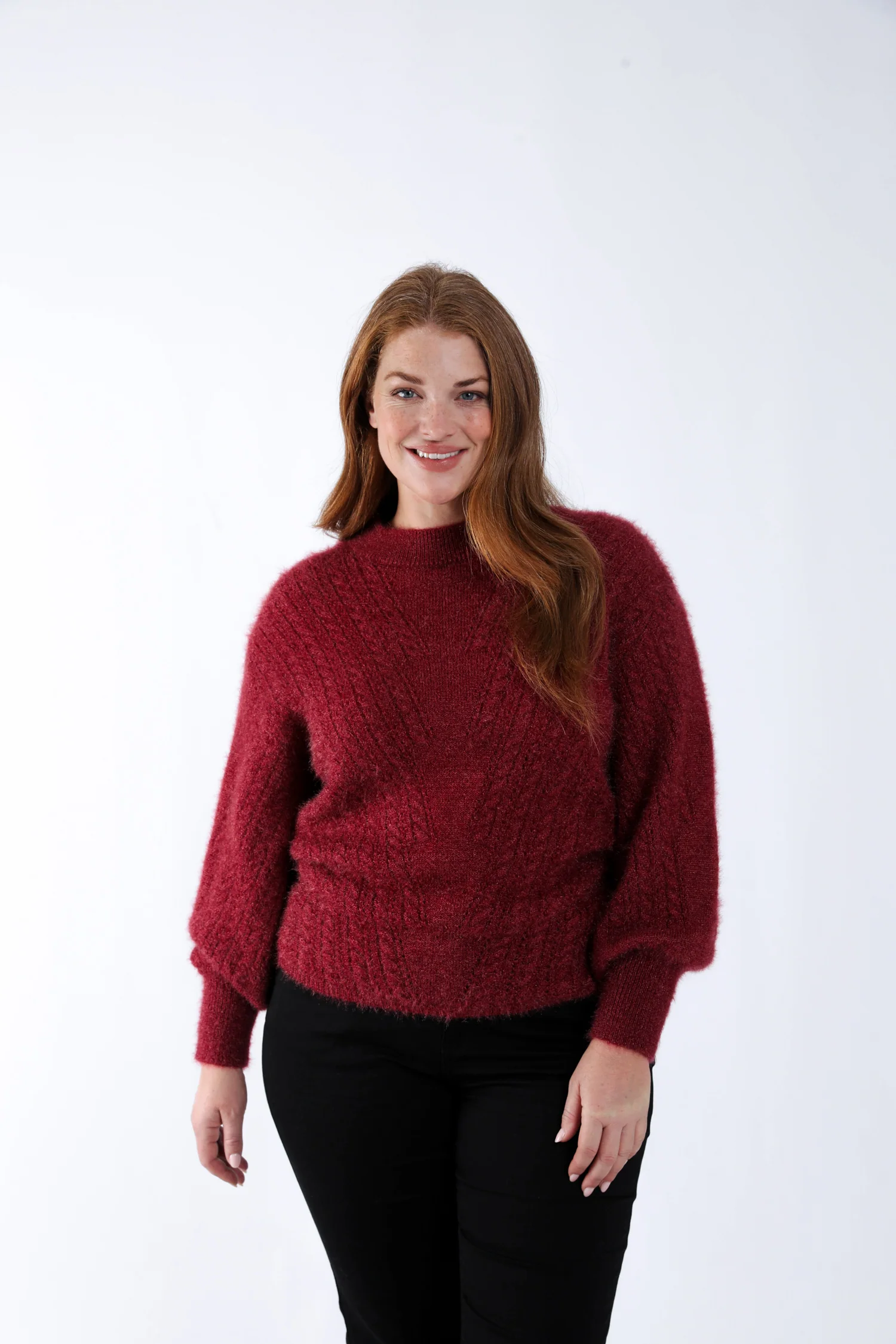 Pull maille poilue uni