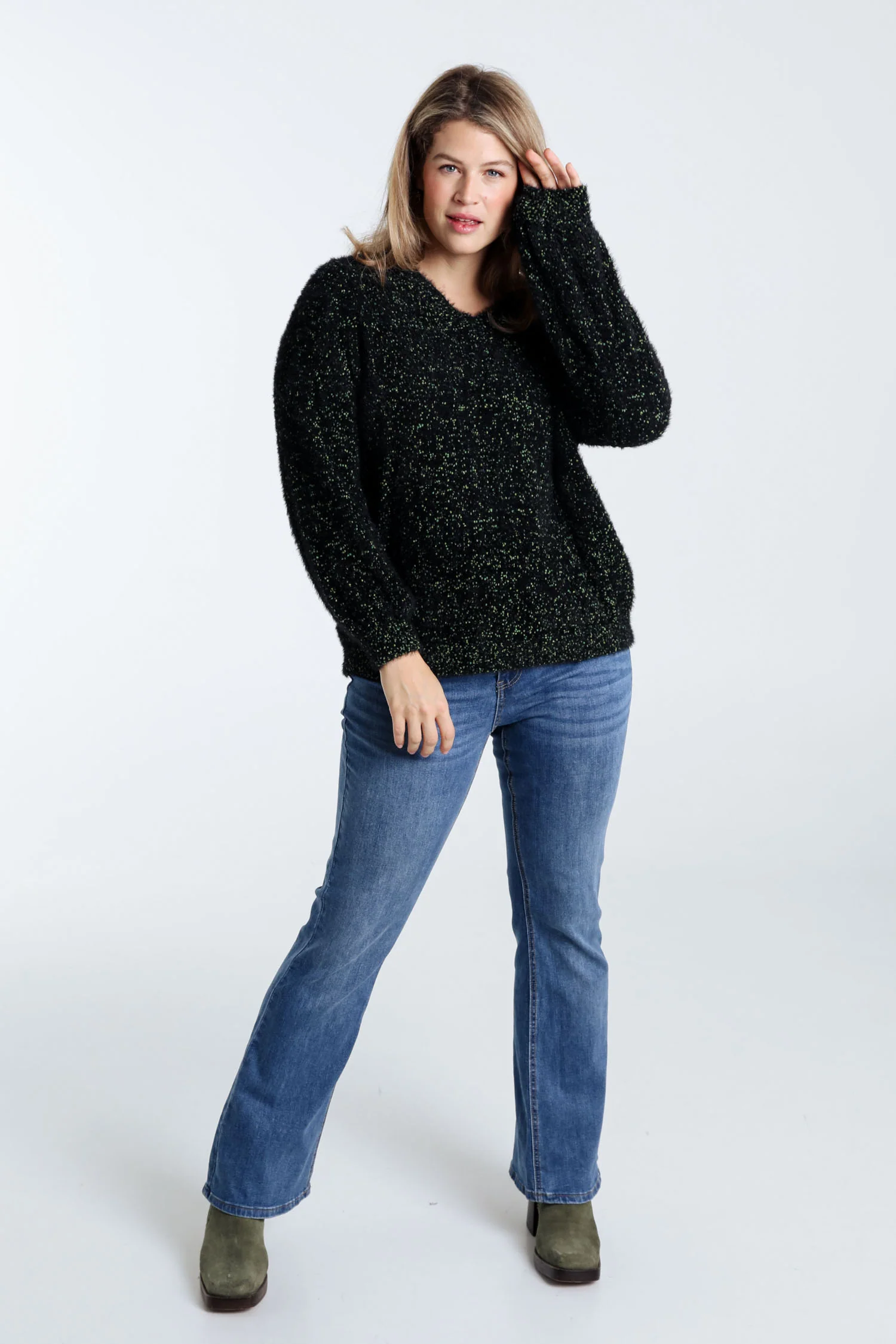 Pull maille pop-corn uni - Image 19