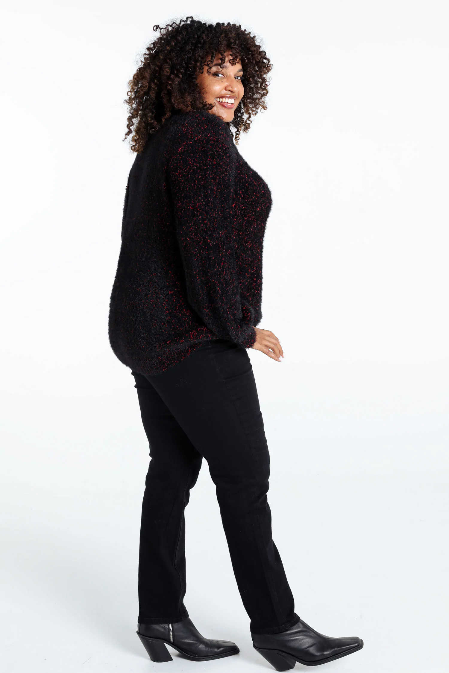 Pull maille pop-corn uni - Image 2