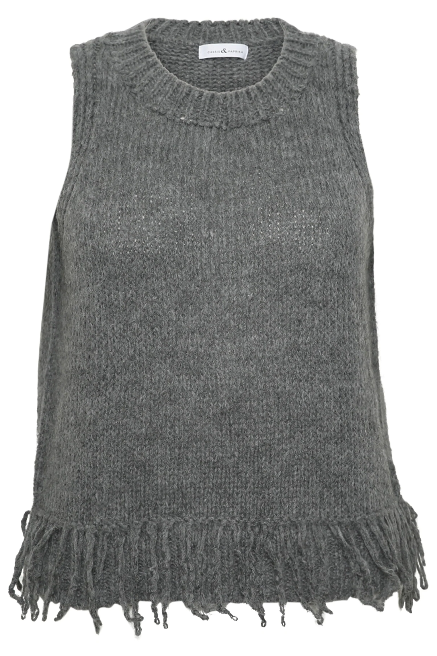 Pull sans manches uni à franges - Image 8