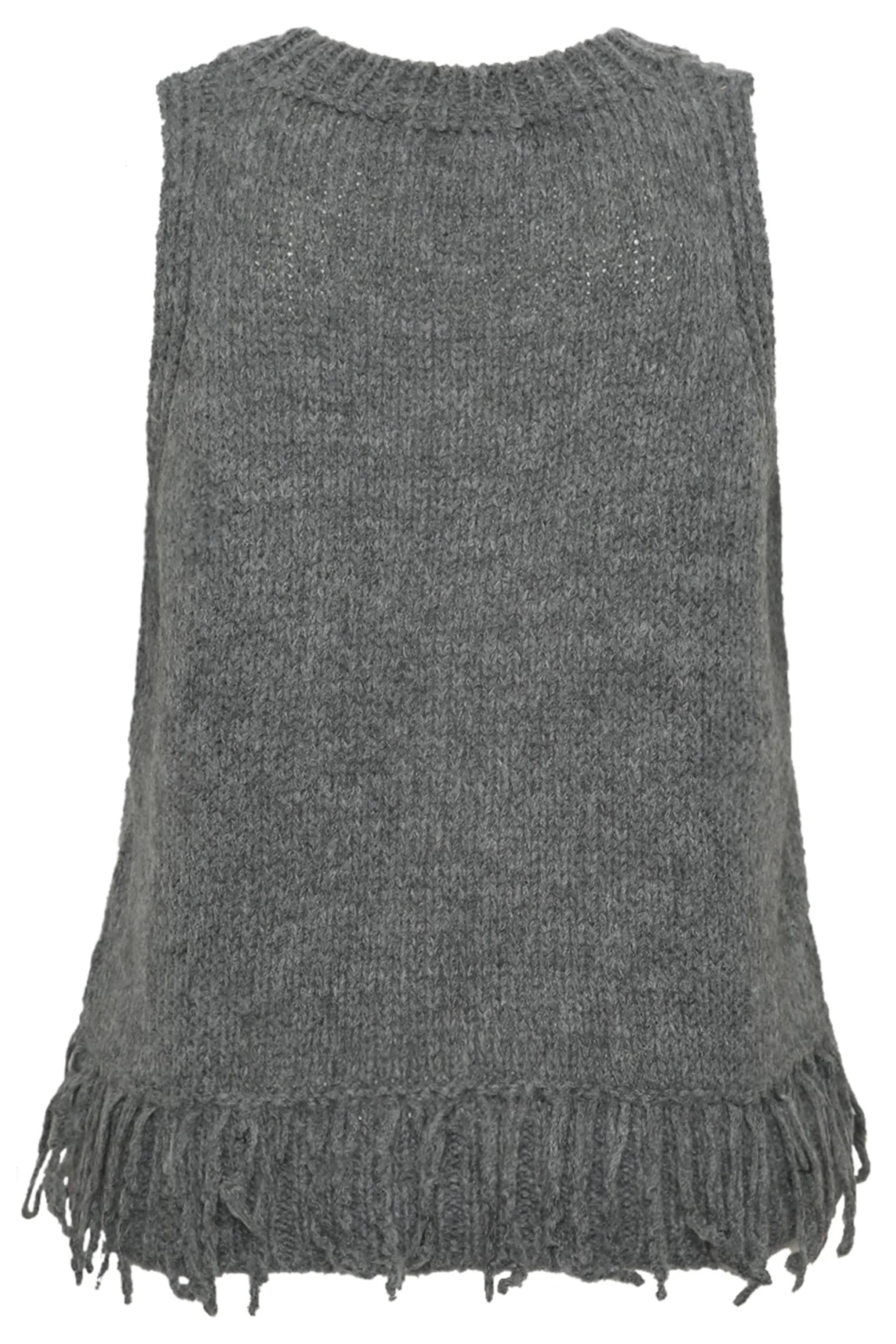 Pull sans manches uni à franges - Image 9