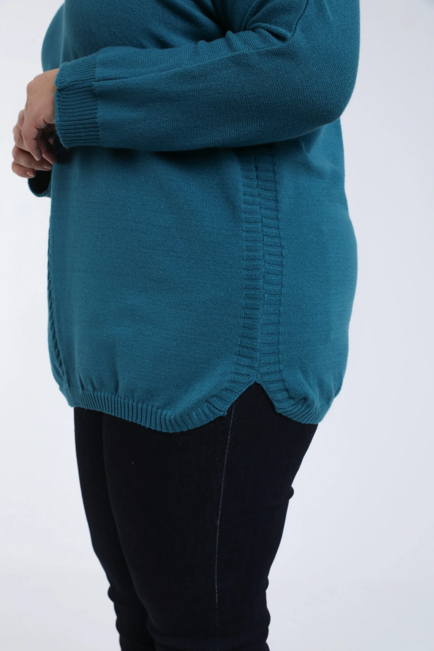 Pull tunique col roulé uni - Image 5