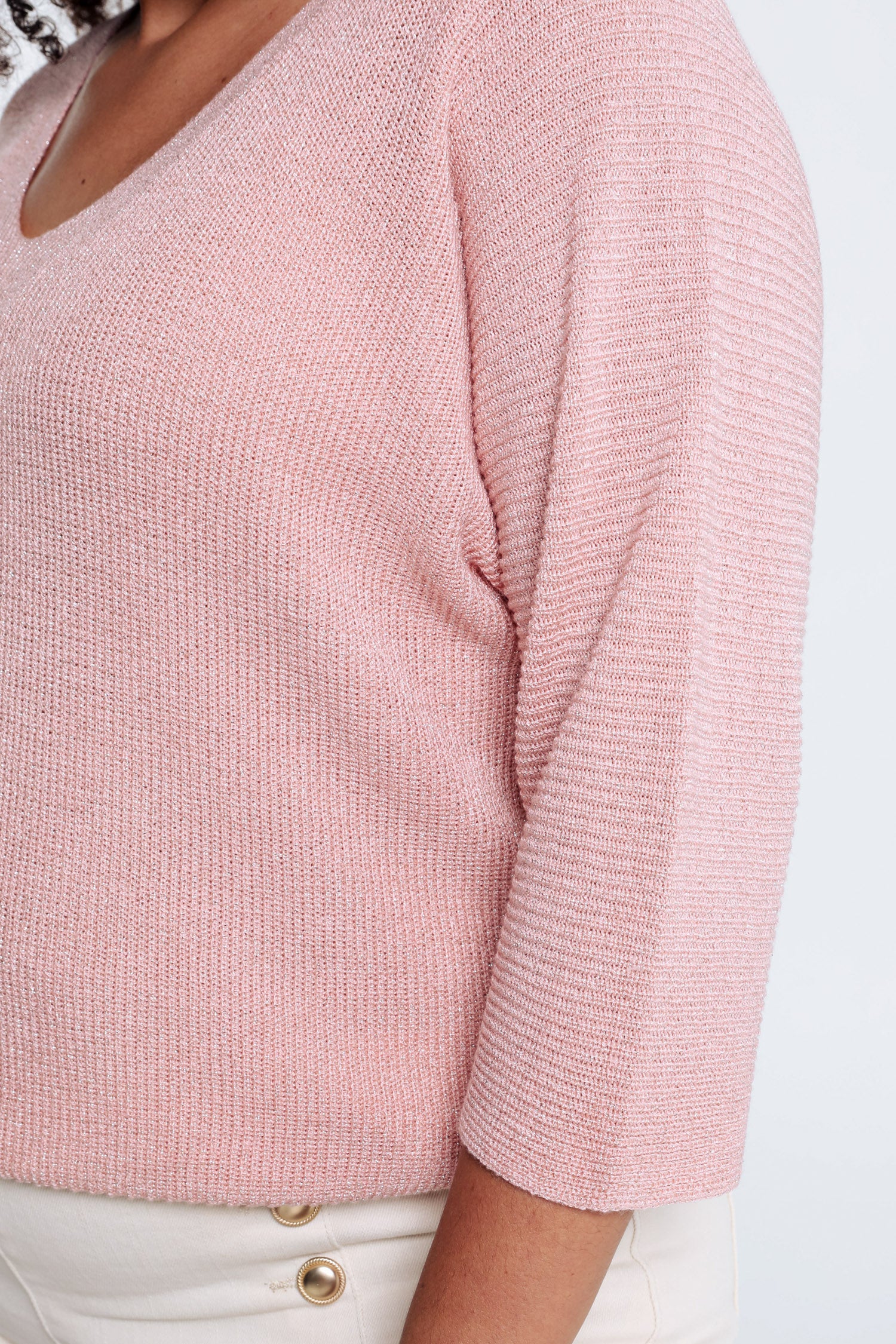 Pull  uni avec lurex - Image 3