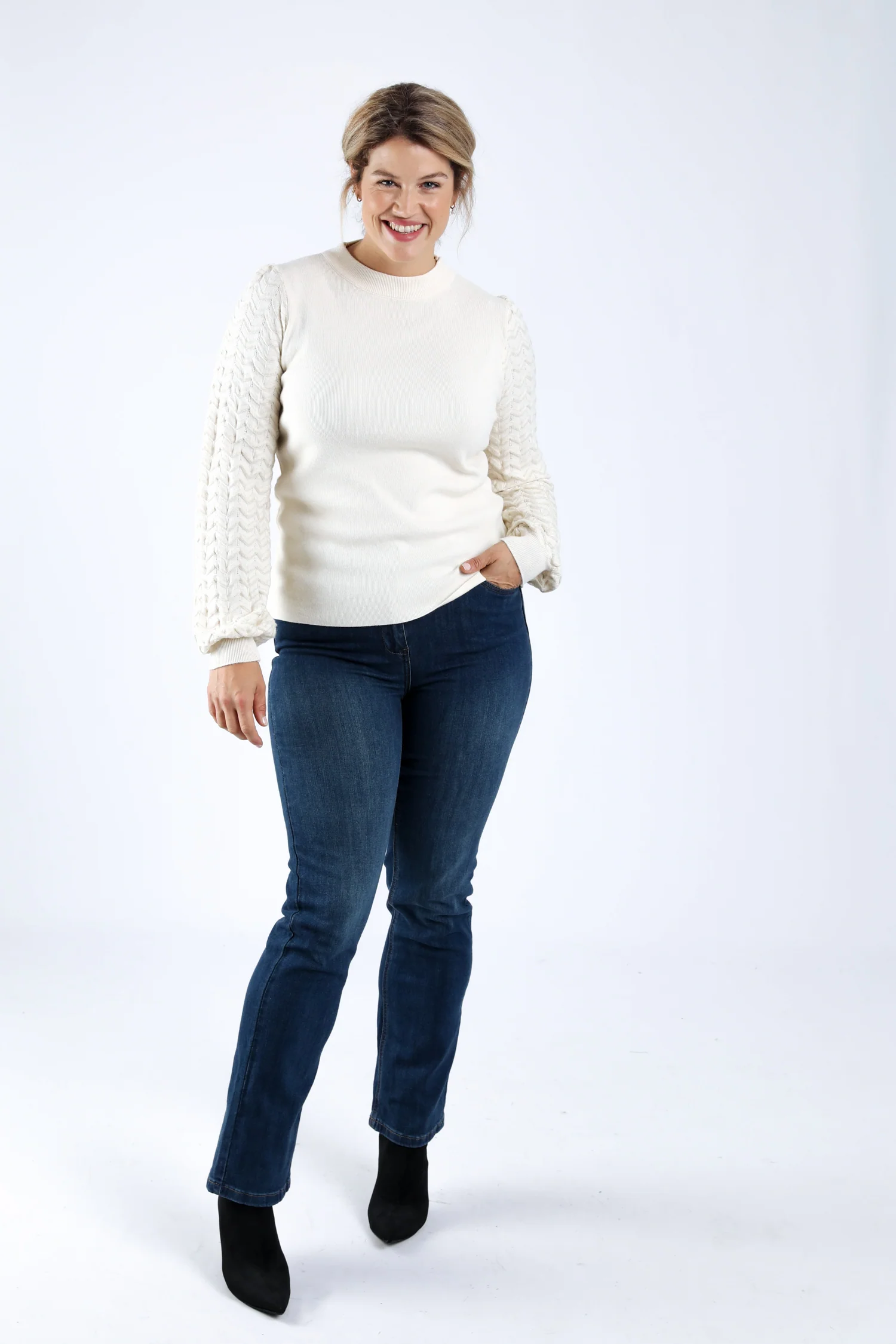 Pull uni avec manches chevrons - Image 6