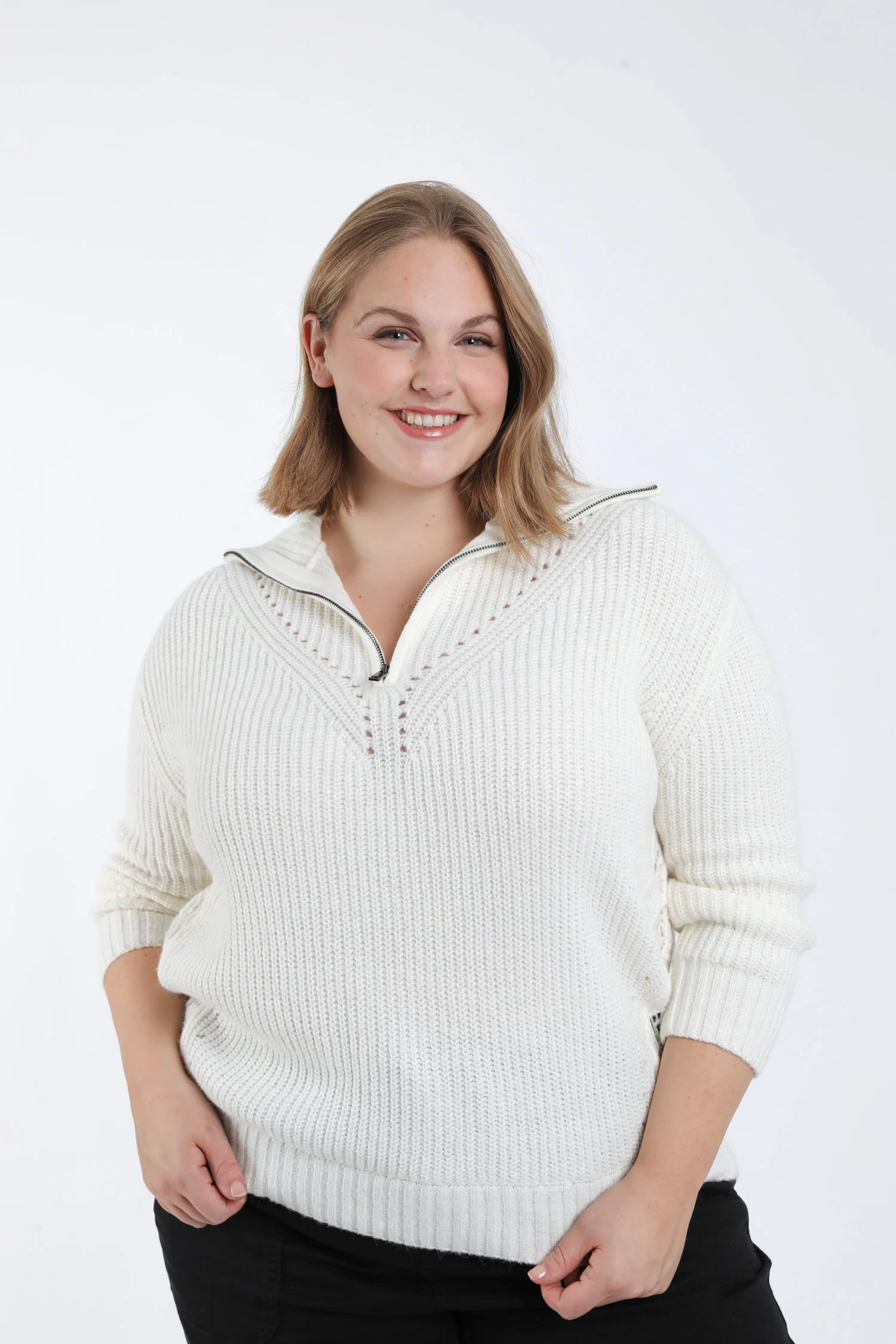 Pull uni col zippé