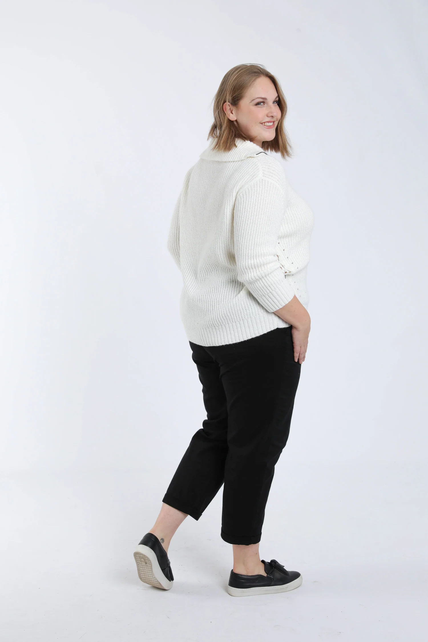 Pull uni col zippé - Image 2
