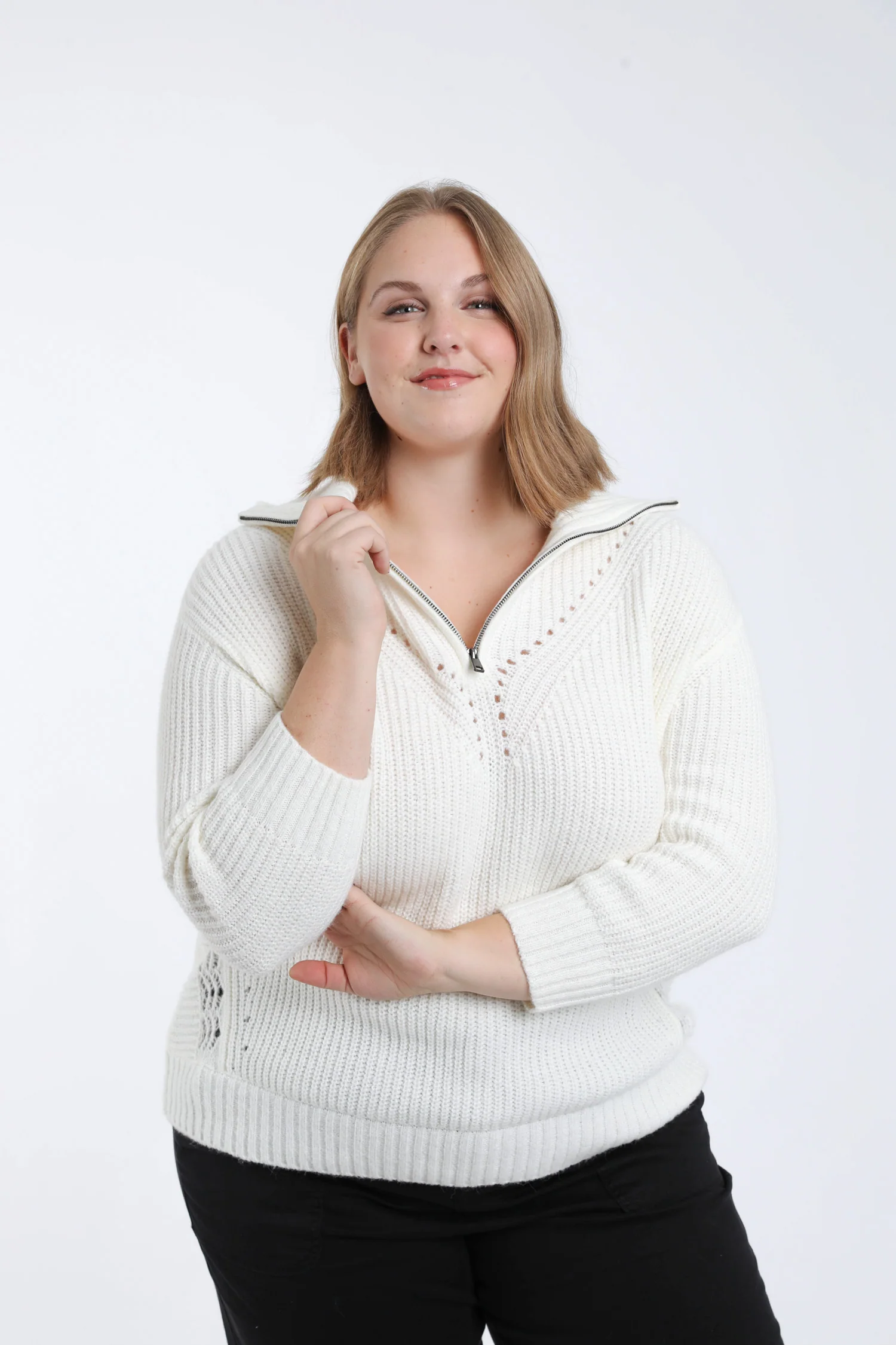 Pull uni col zippé - Image 3