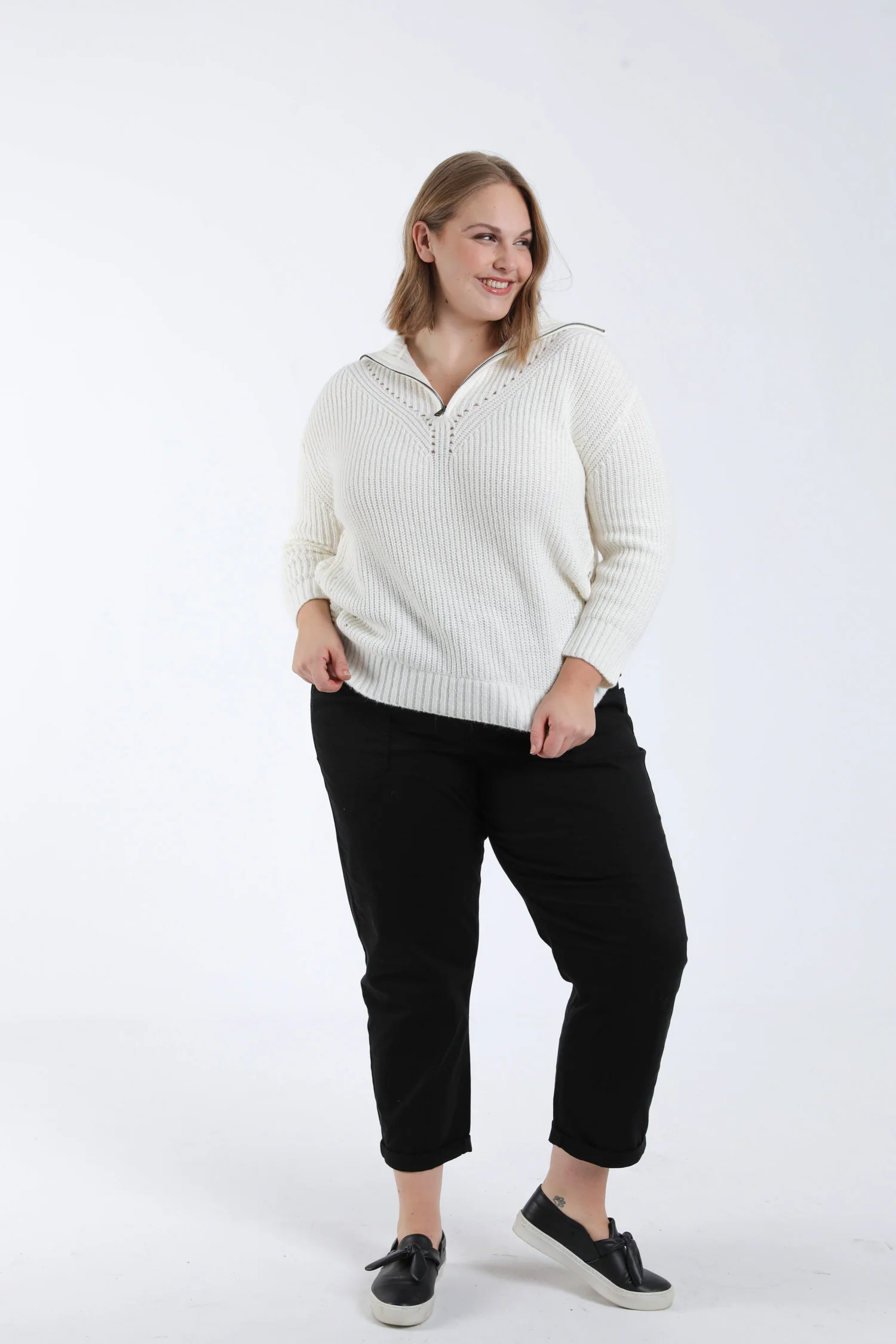 Pull uni col zippé - Image 7