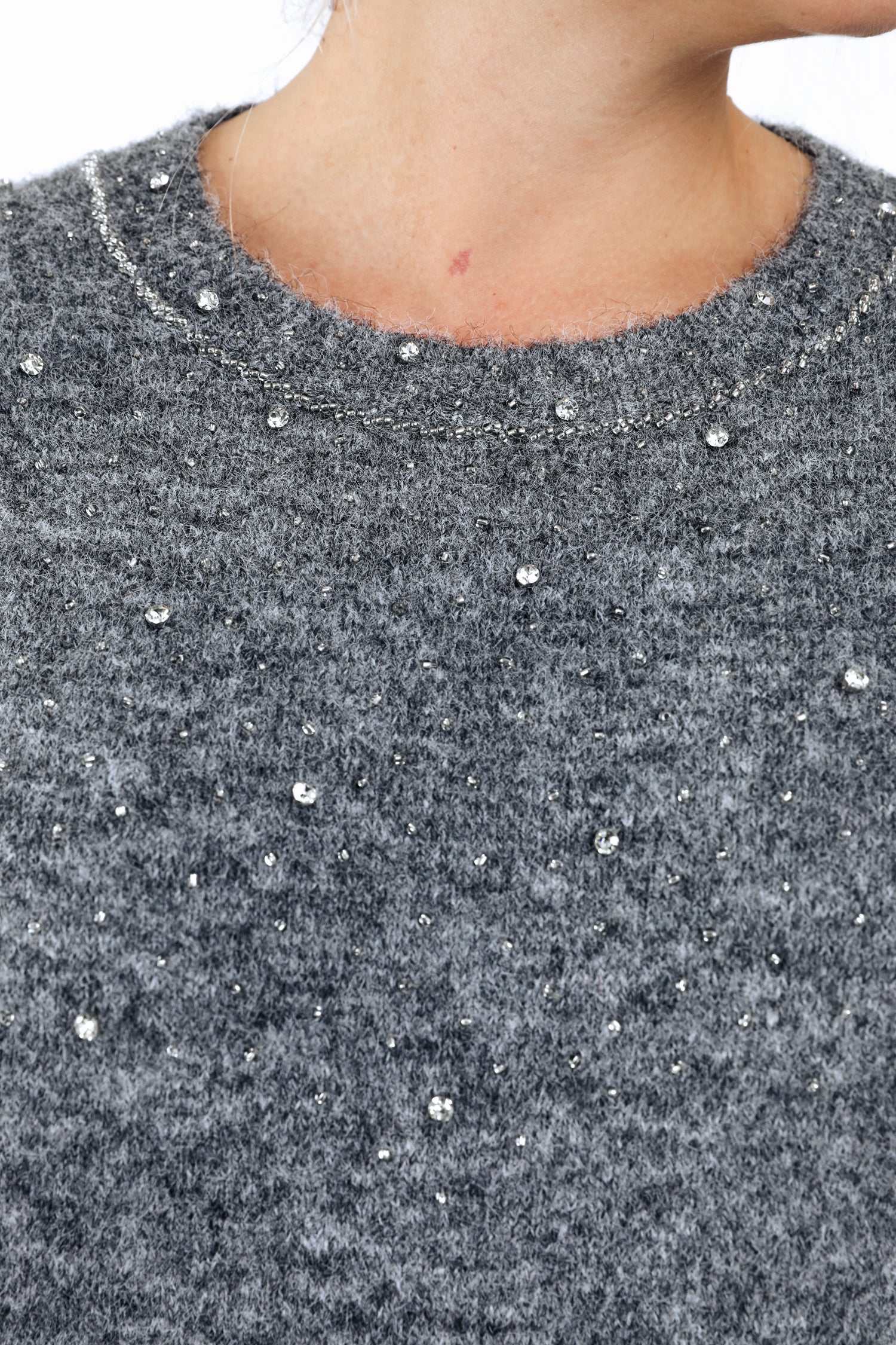 Pull uni détails strass - Image 4