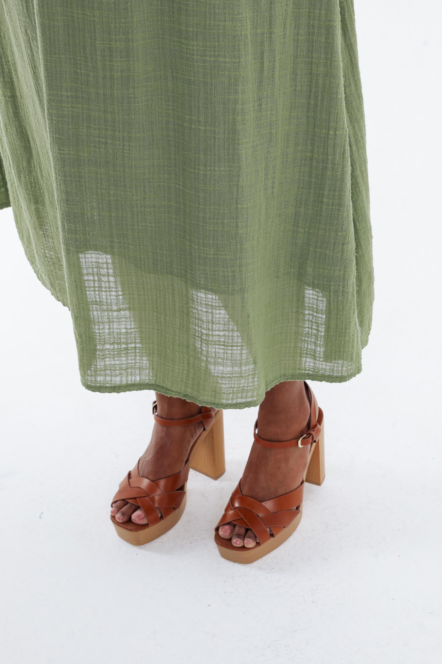 Robe 2en 1 en gaze de coton unie - Image 6