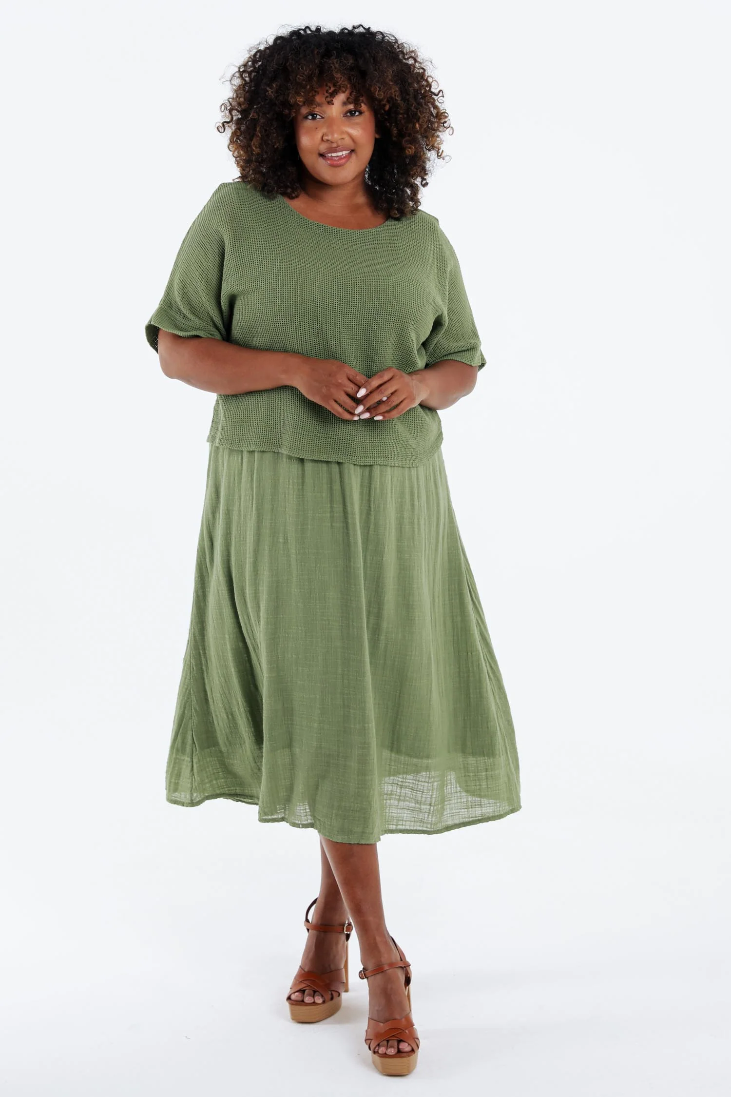 Robe 2en 1 en gaze de coton unie - Image 8