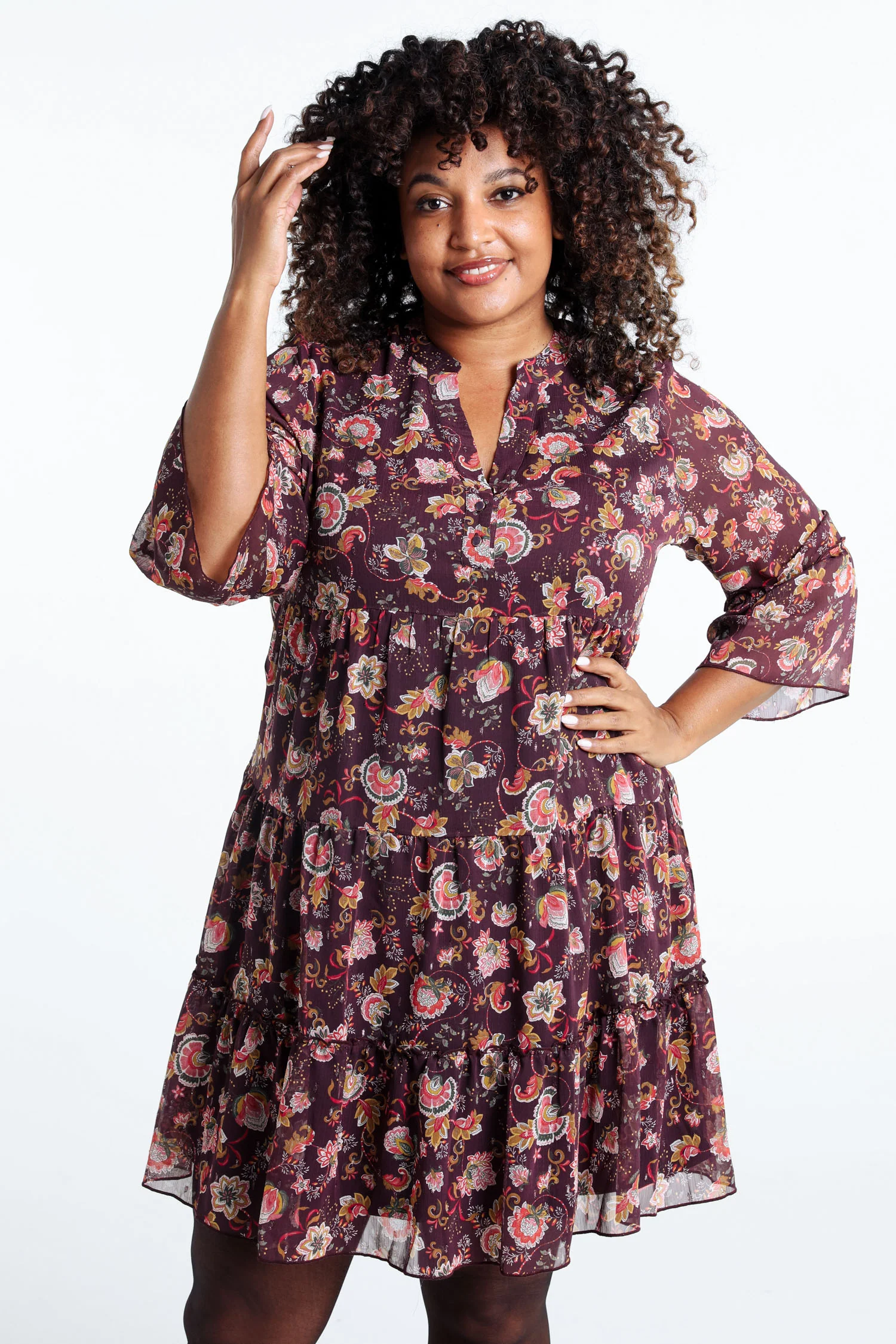Robe à volant imprimé floral