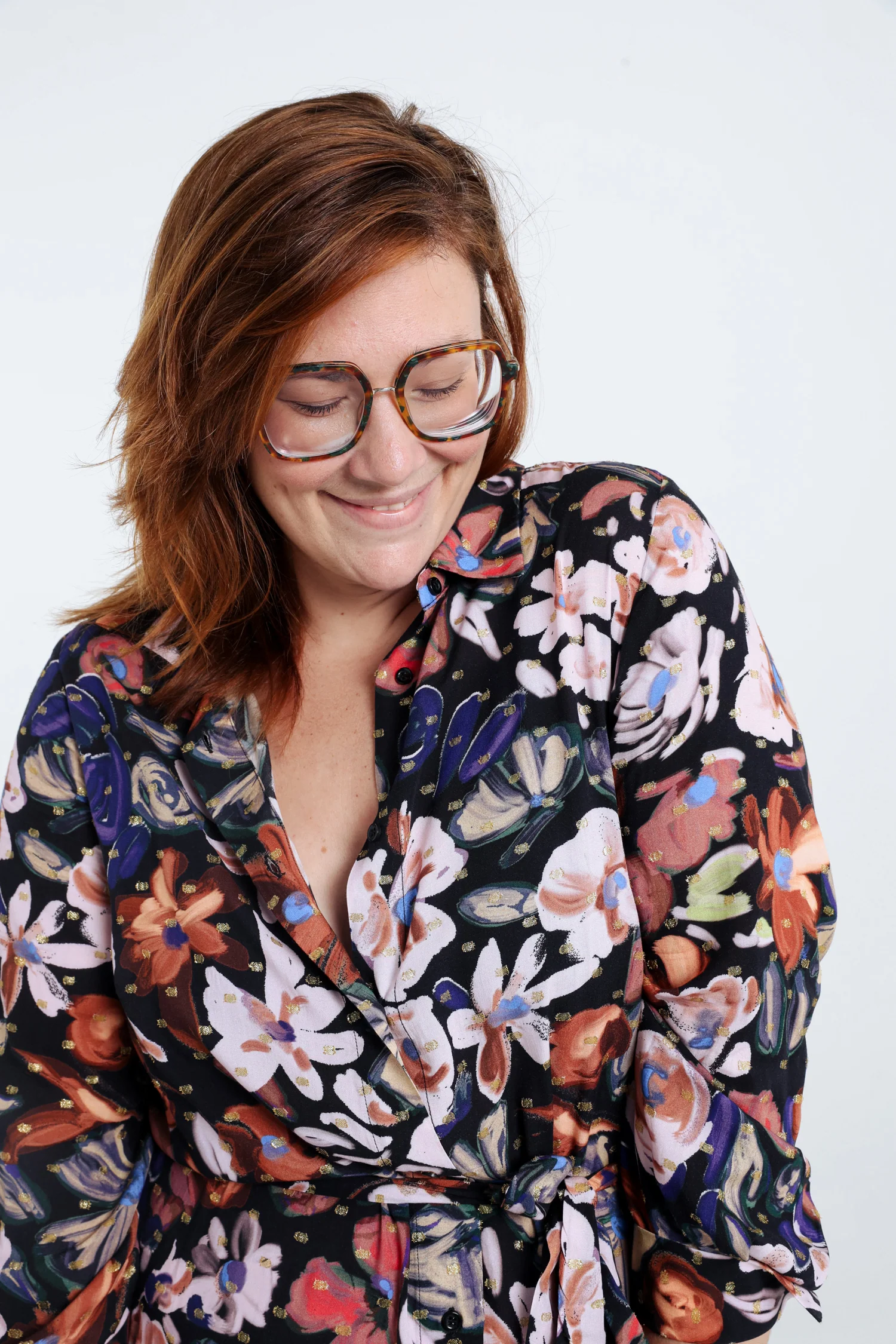 Robe chemise à fleurs avec lurex - Image 3