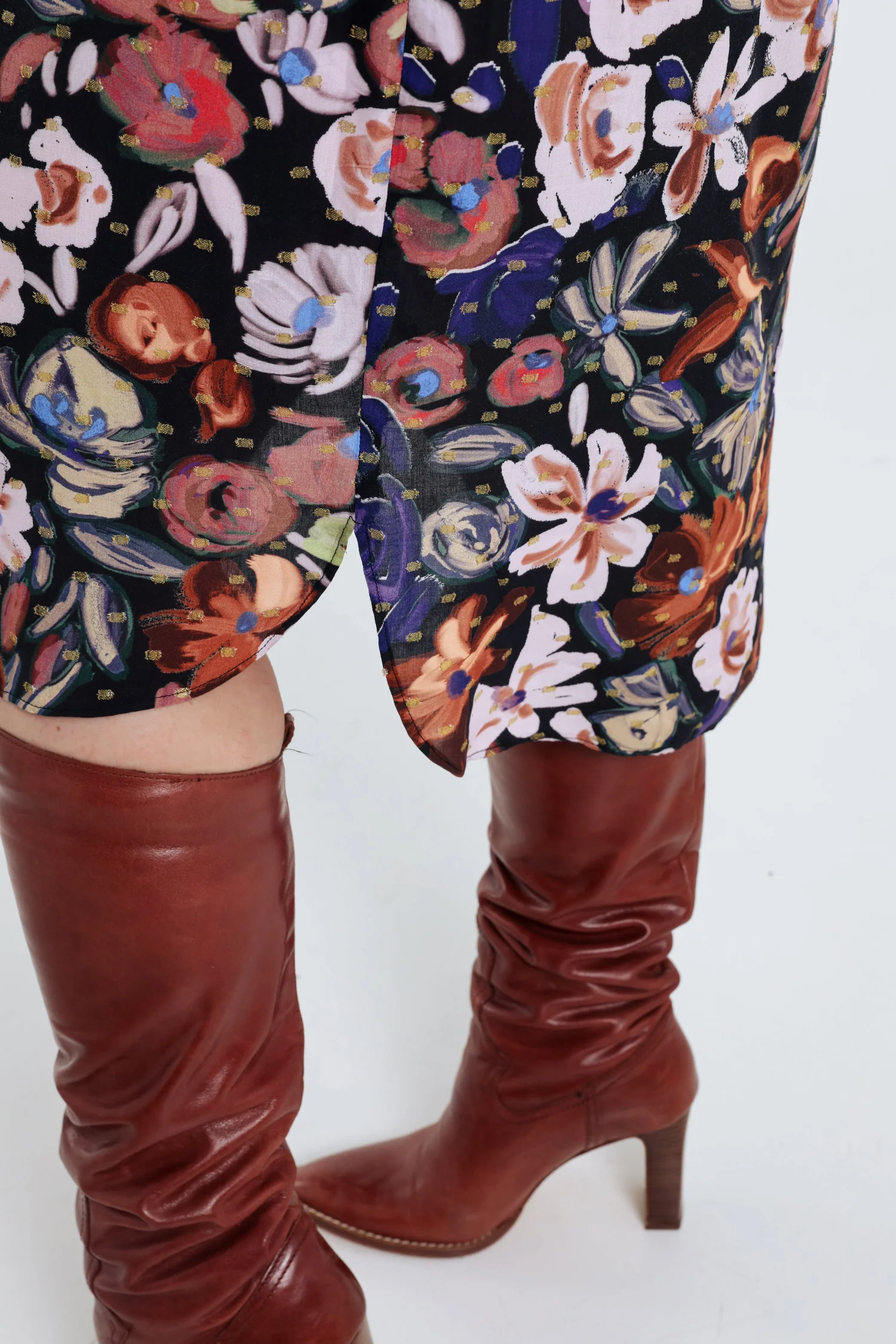 Robe chemise à fleurs avec lurex - Image 6
