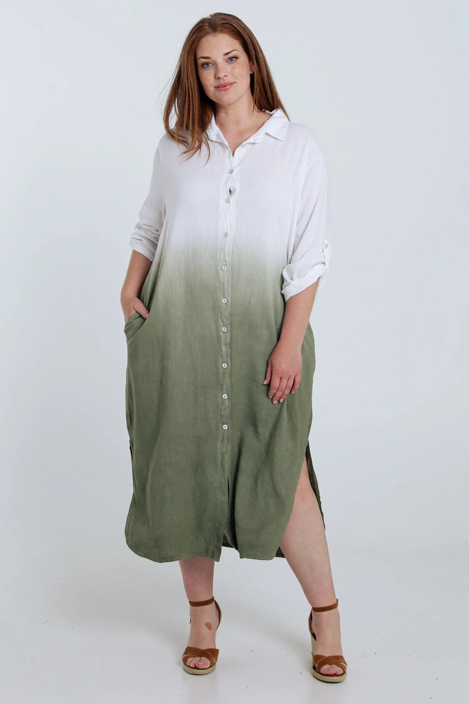 Robe chemise en lin et viscose tie&dye - Image 8