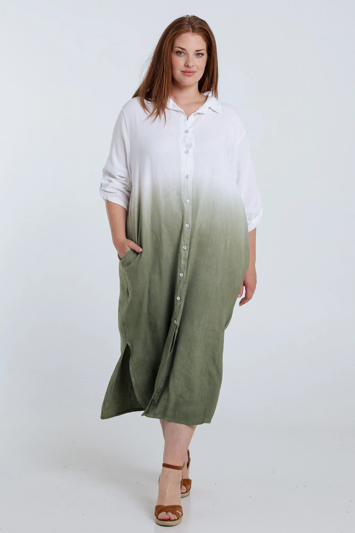 Robe chemise en lin et viscose tie&dye - Image 9
