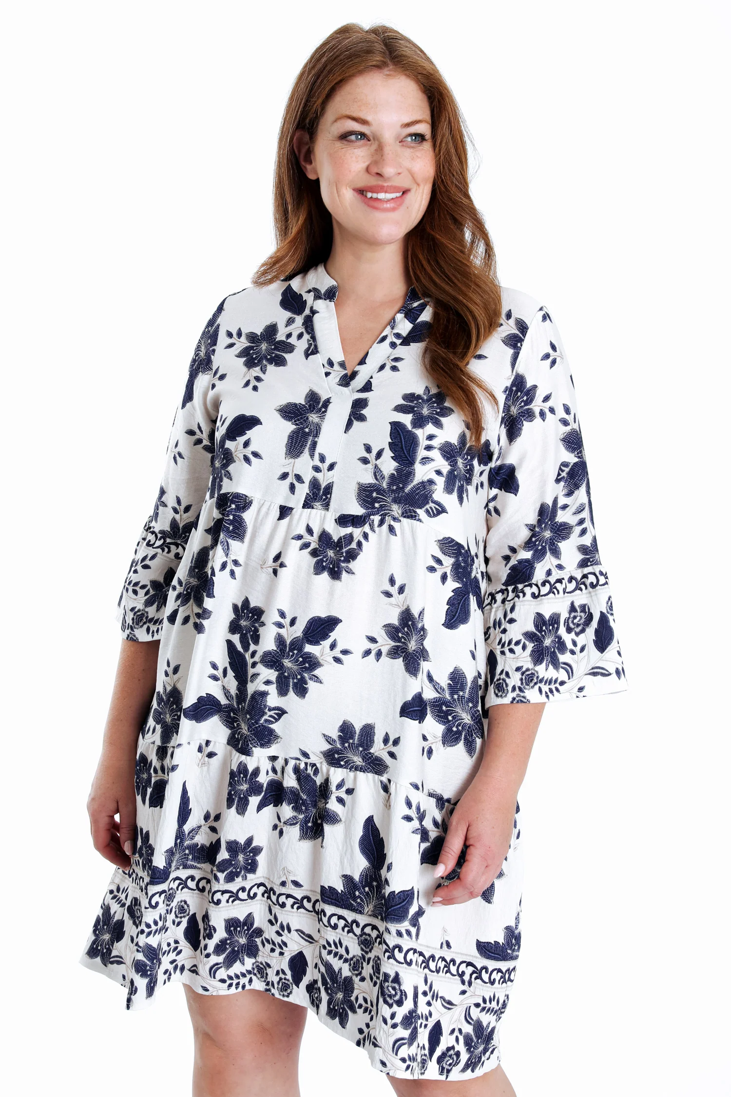 Robe courte en viscose imprimé floral