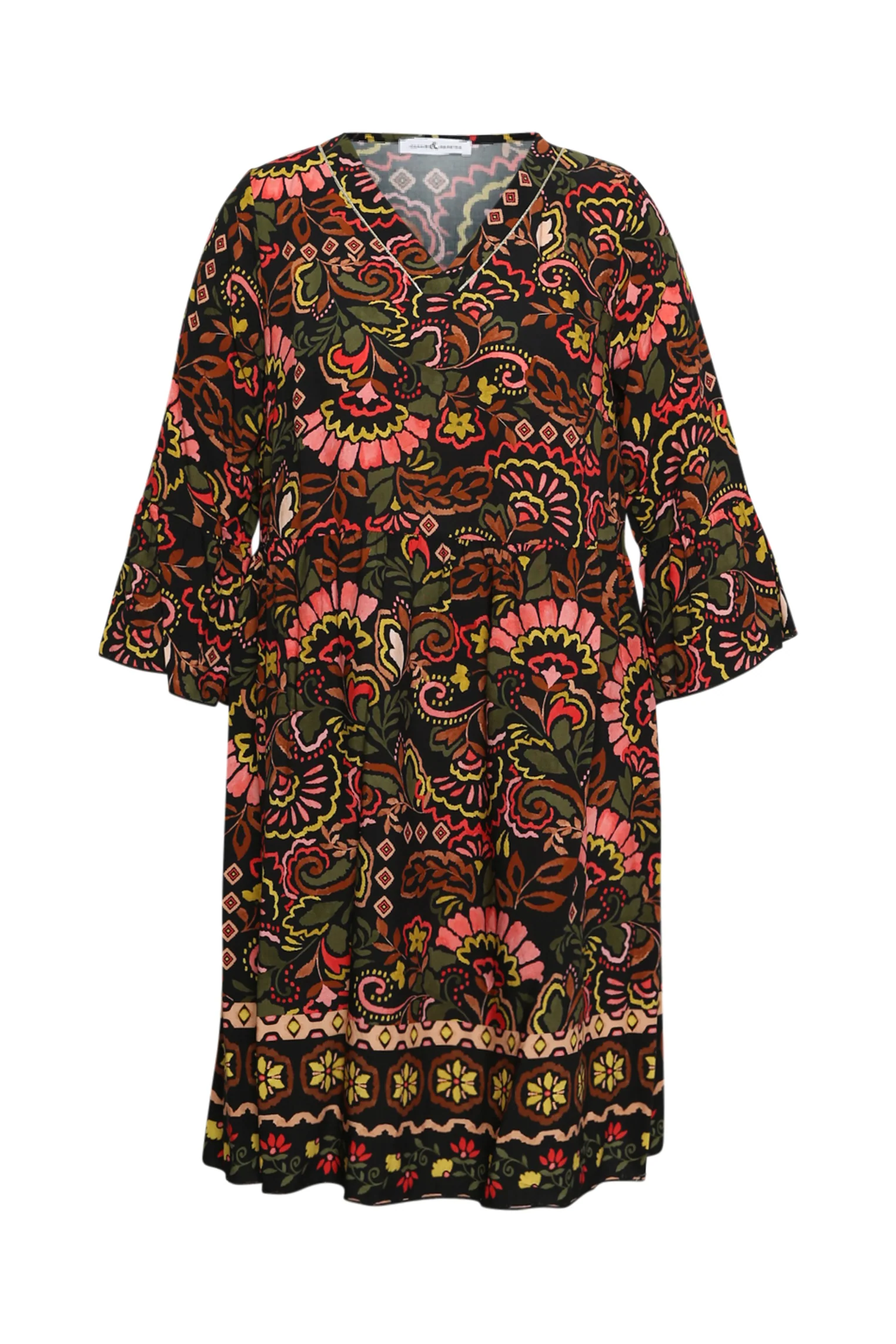 Robe courte en viscose imprimé folk - Image 8