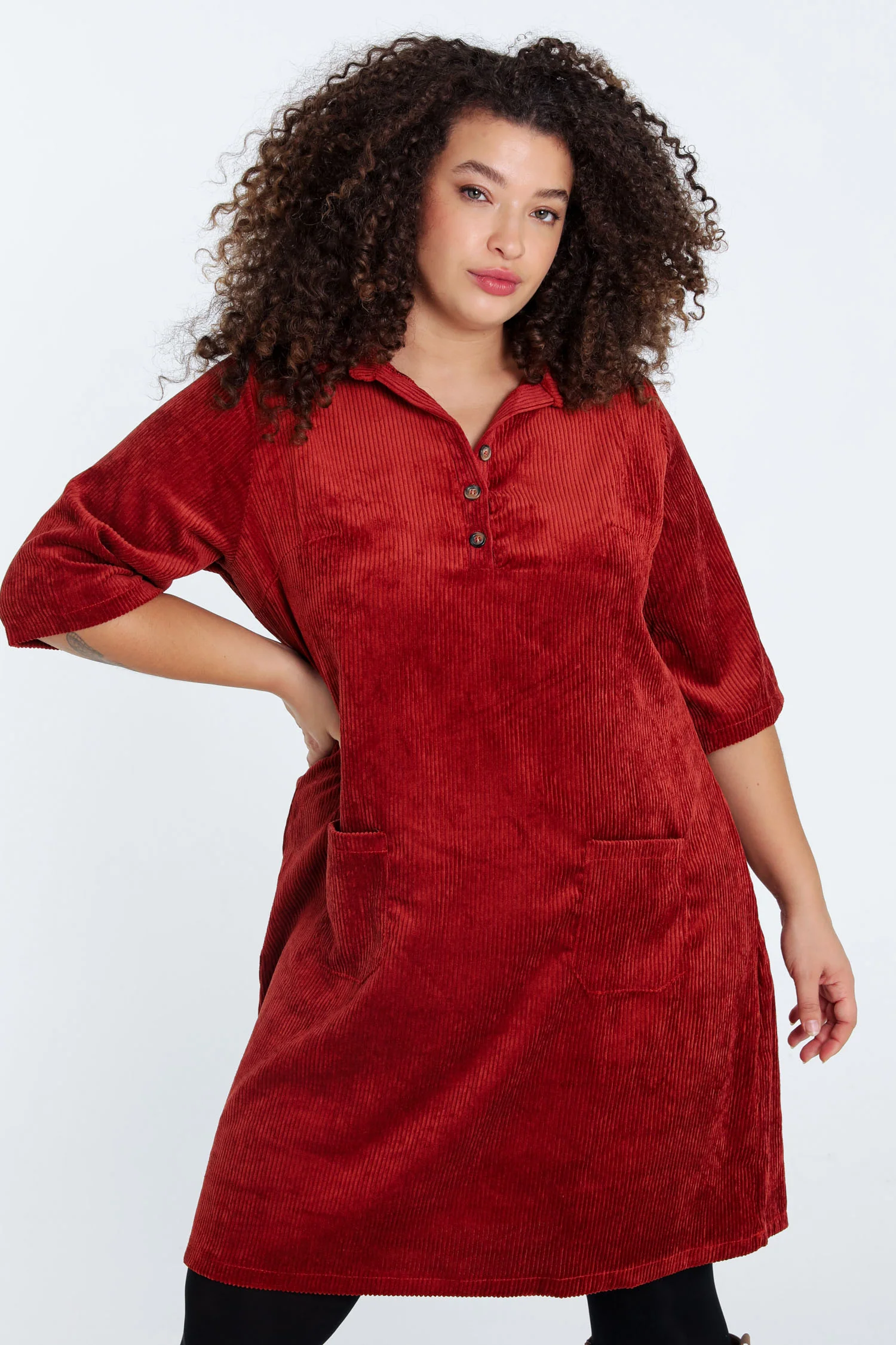 Robe courte unie en velours - Image 23