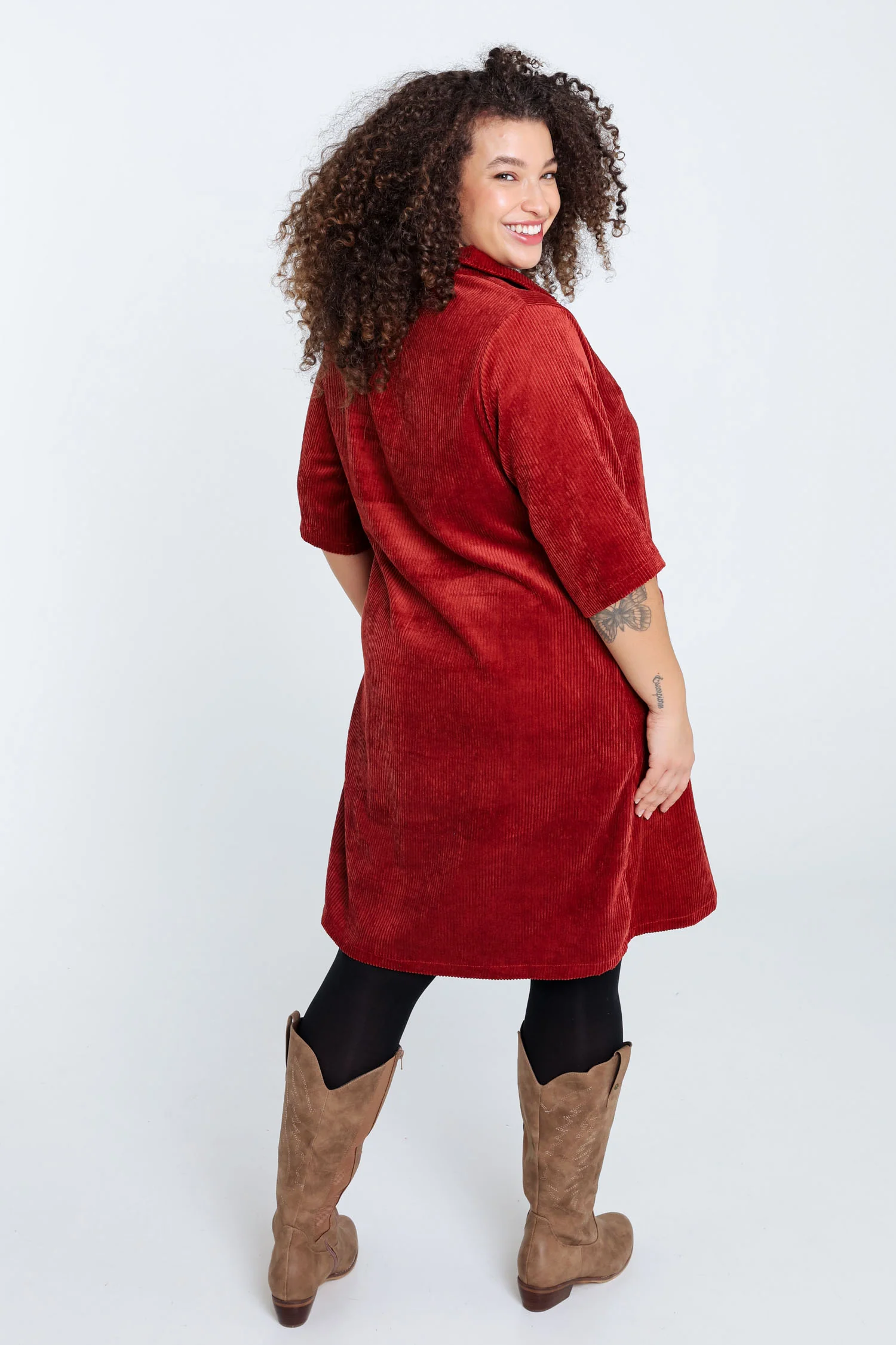 Robe courte unie en velours - Image 24