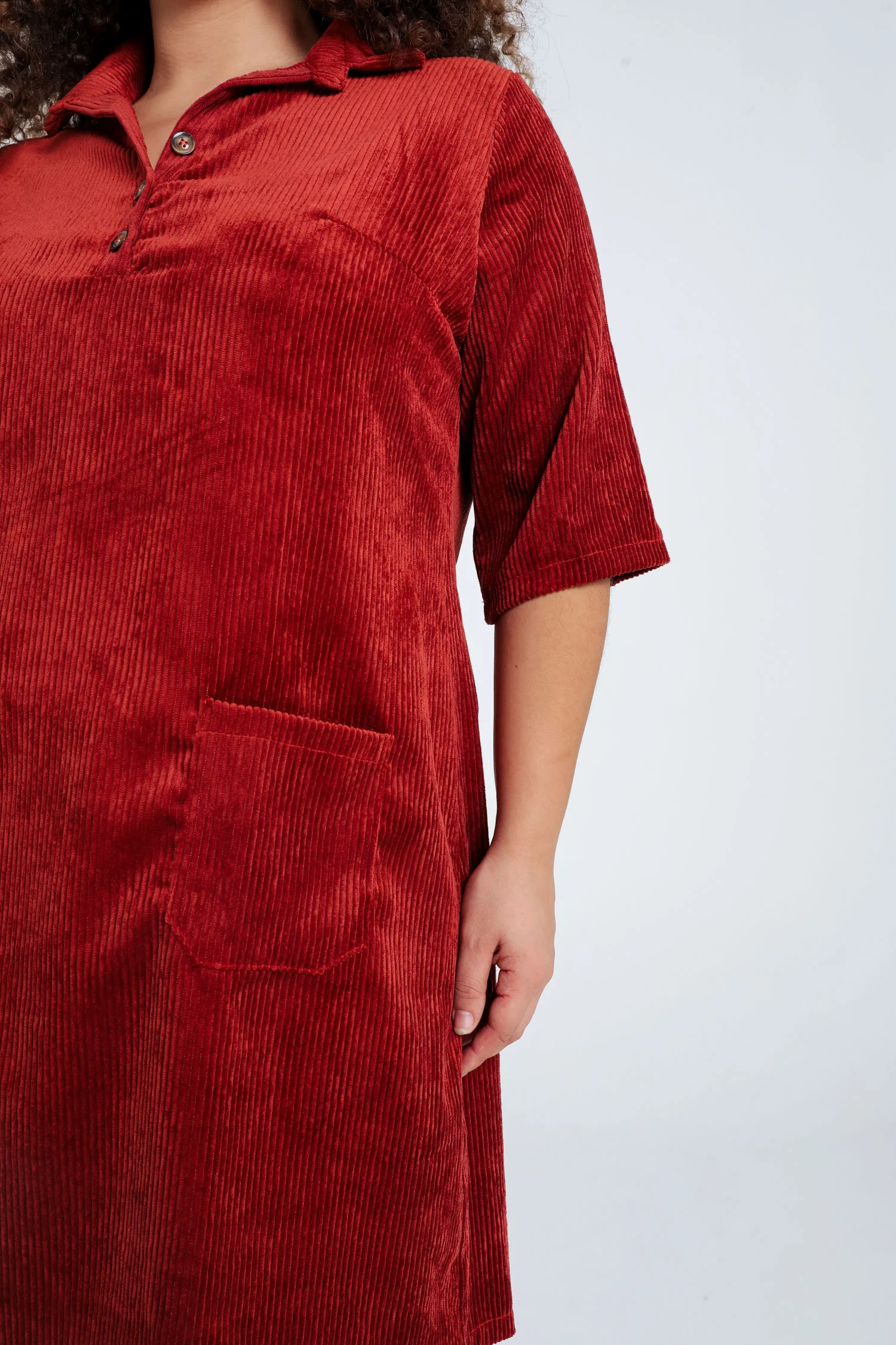 Robe courte unie en velours - Image 28