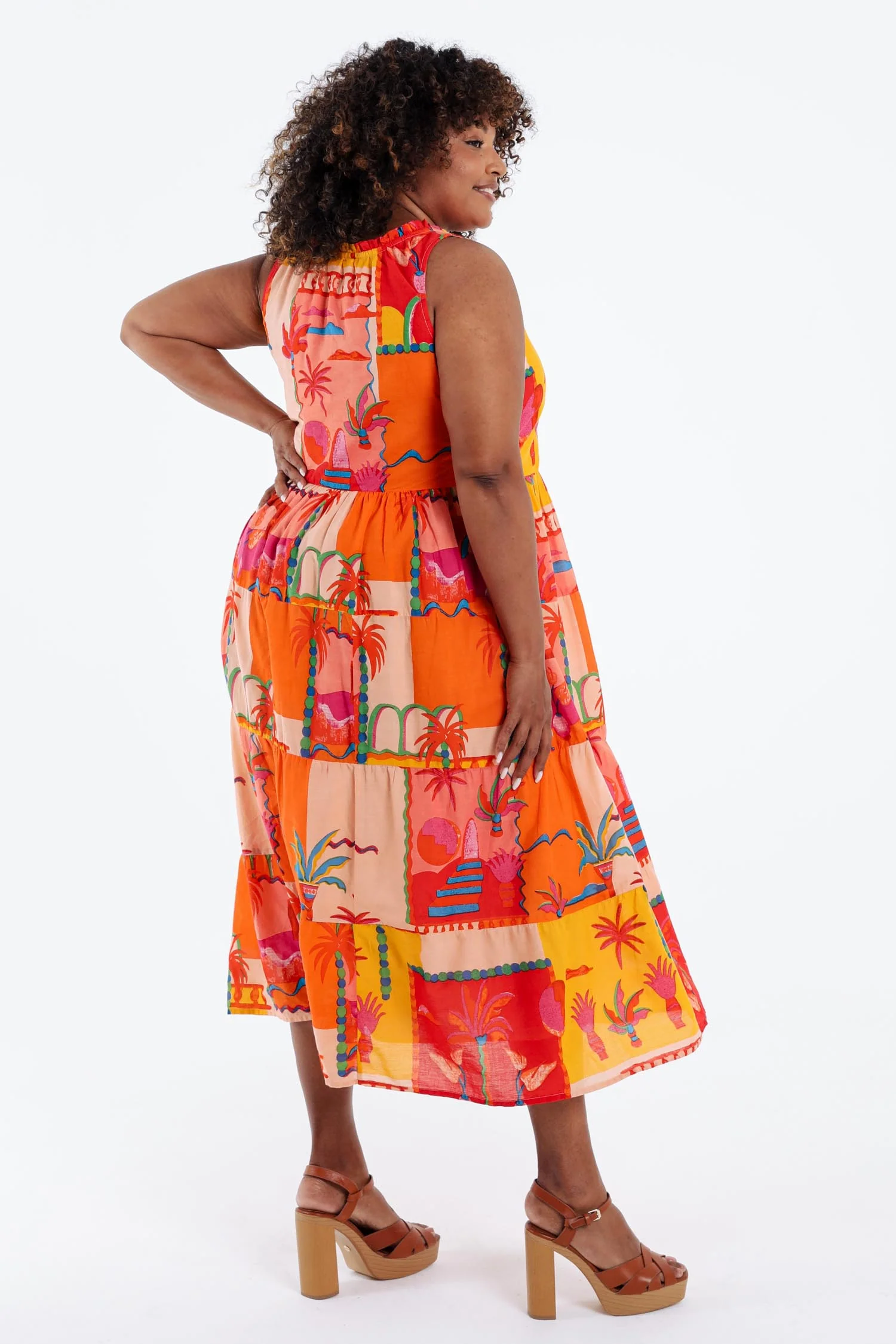 Robe en coton imprimé patch tropical - Image 2