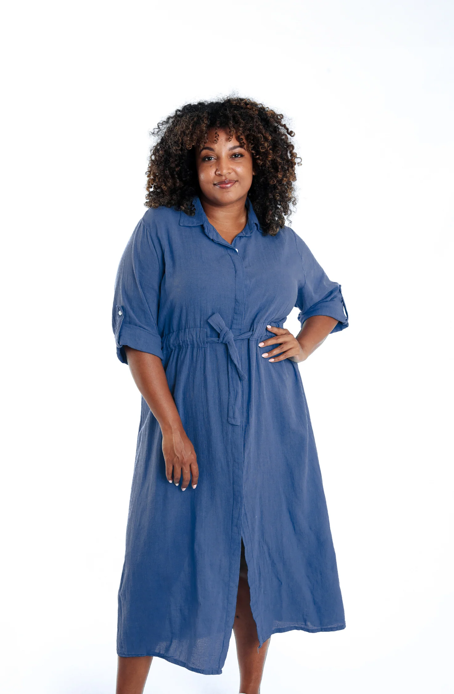 Robe en gaze de coton unie