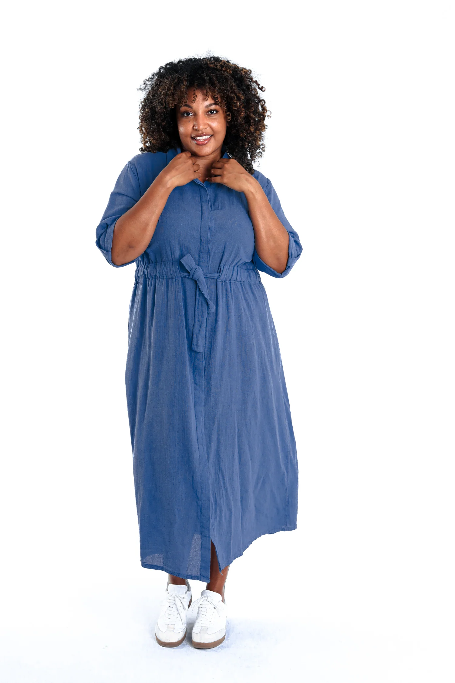 Robe en gaze de coton unie - Image 8